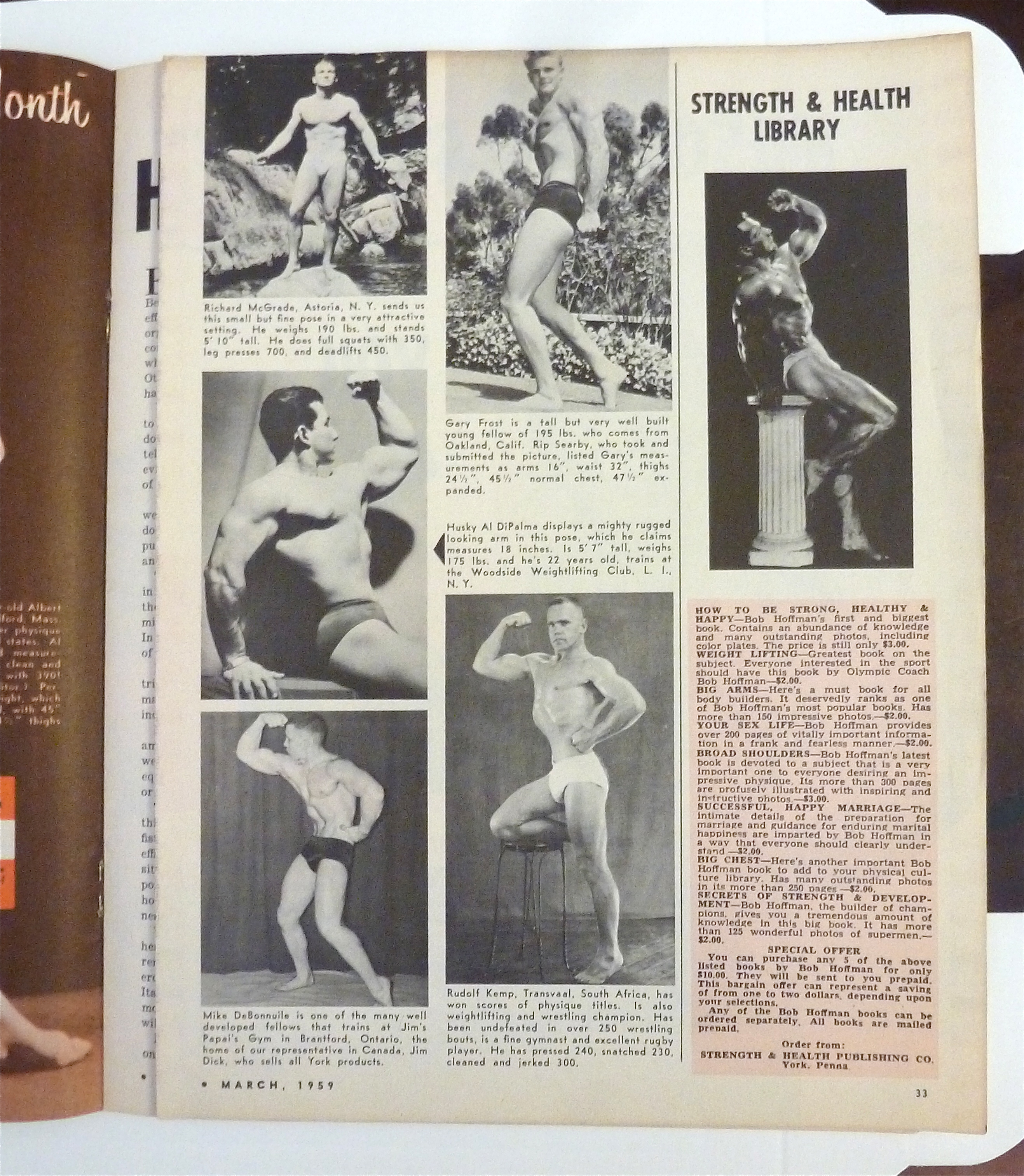 Strength & Health Magazine March 1959 Vern Weaver