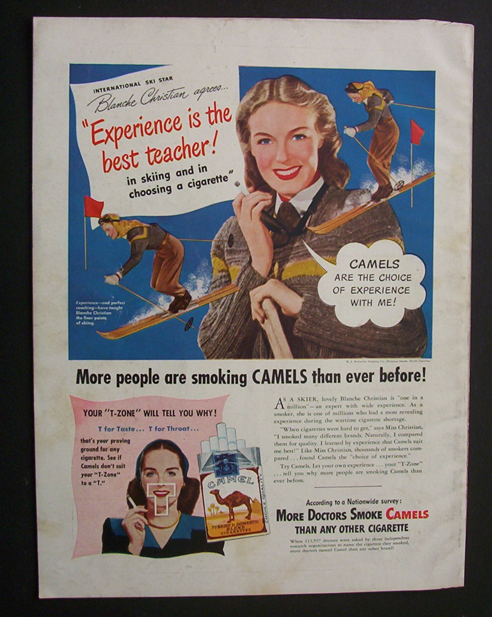 1948 Dual Ad: Camel Cigarettes & Talon Fasteners