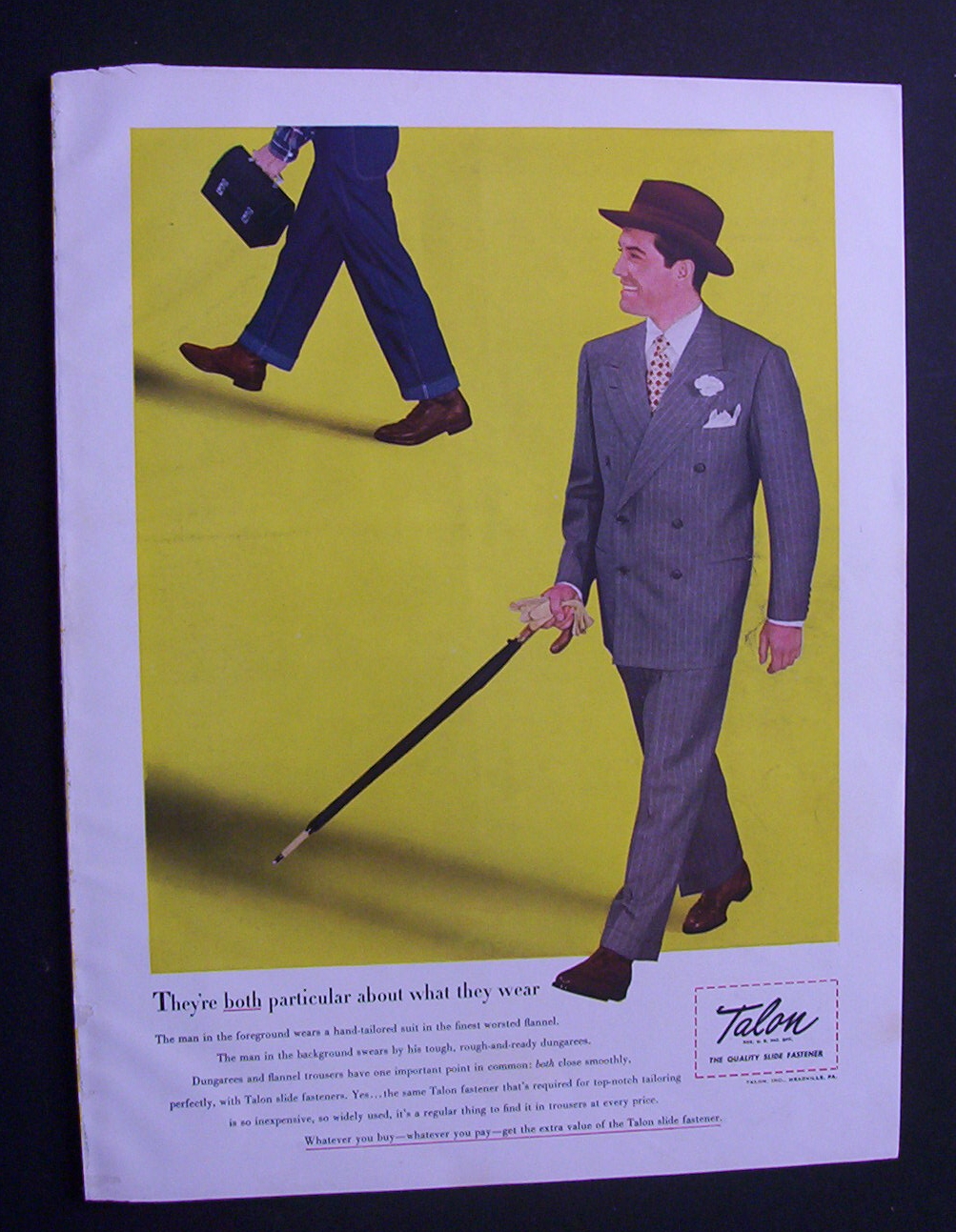 1948 Dual Ad: Camel Cigarettes & Talon Fasteners