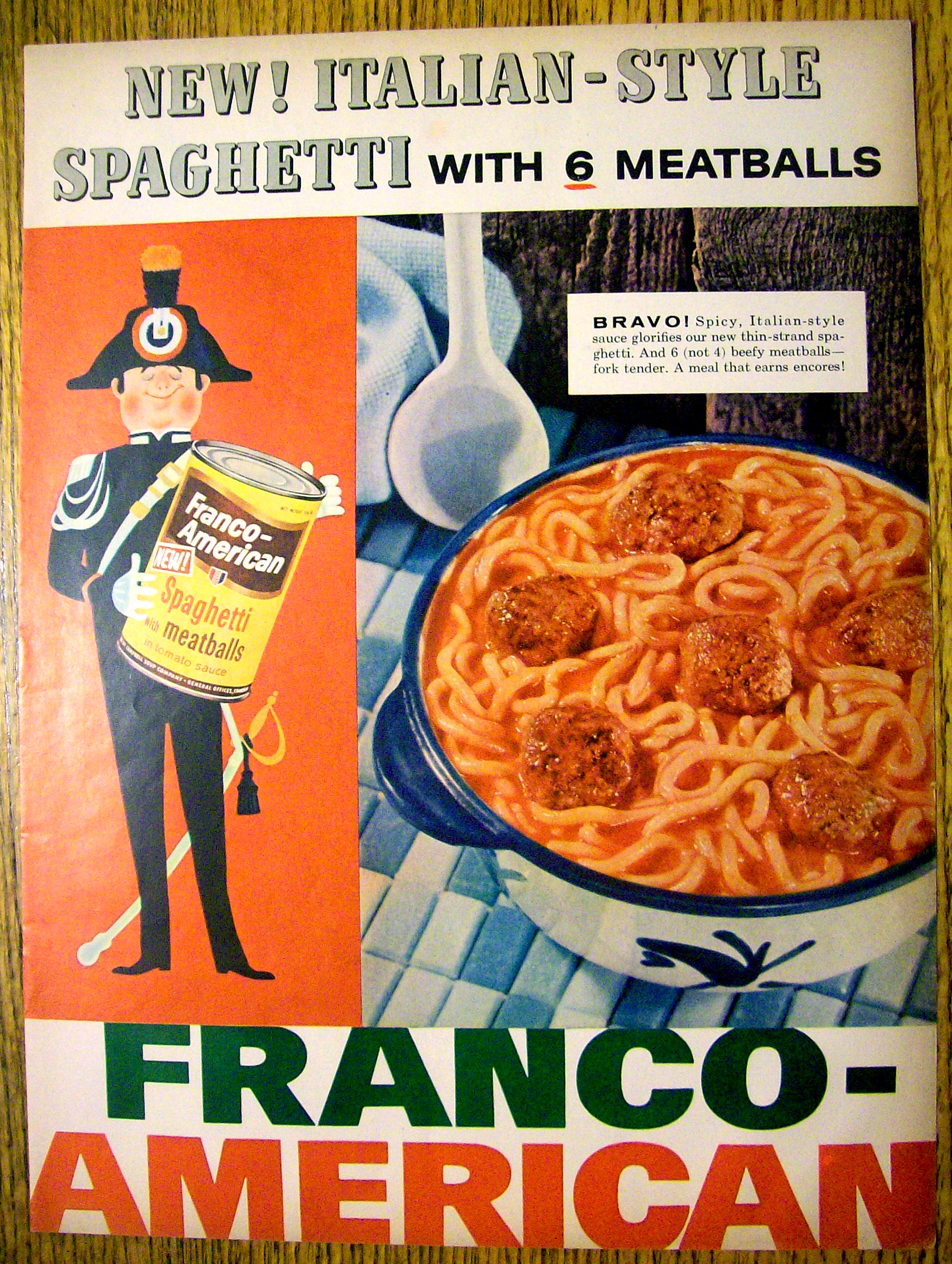 1957 Franco American Spaghetti & Meatballs with Soldier