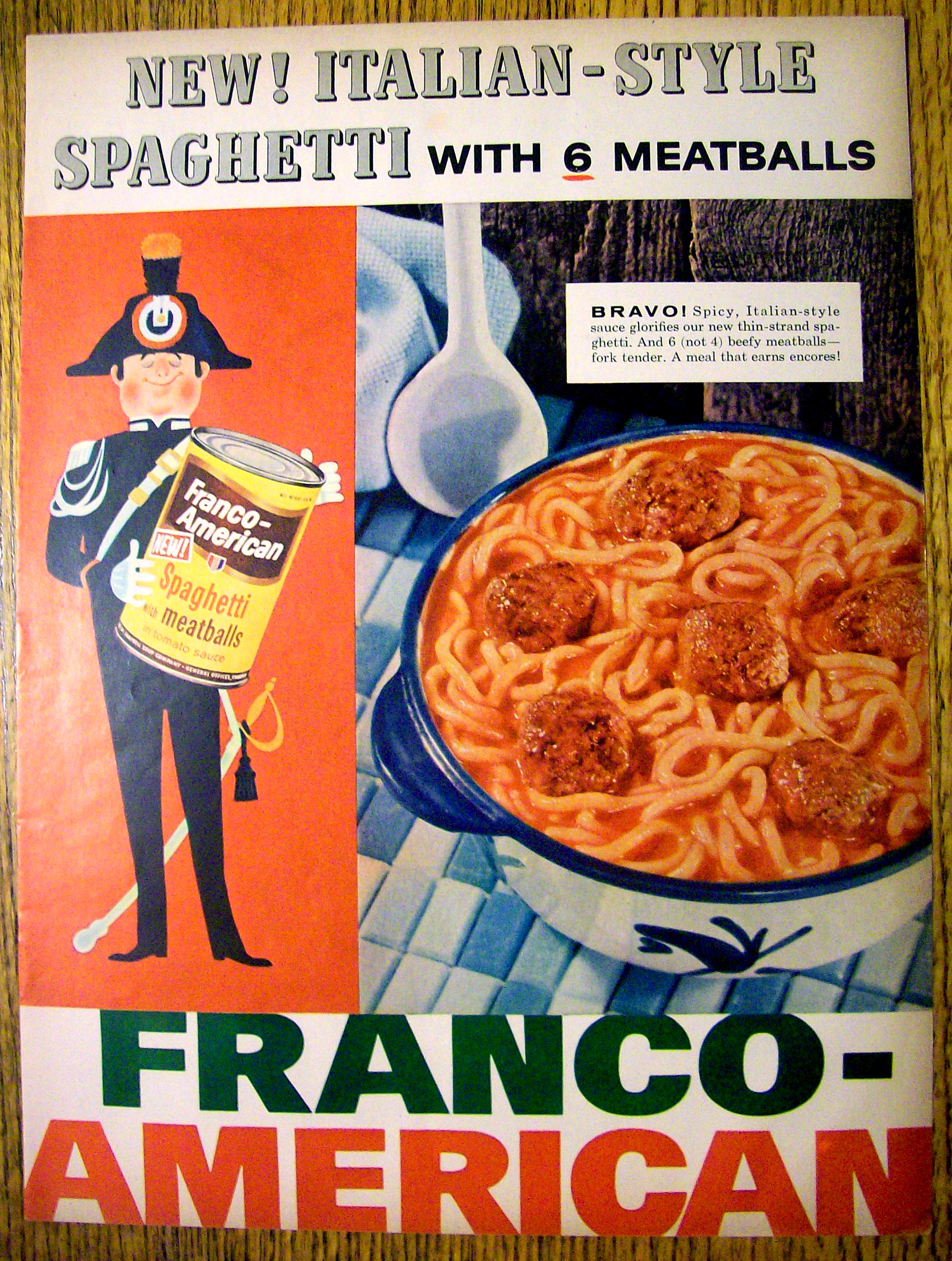 1957 Franco American Spaghetti & Meatballs with Soldier