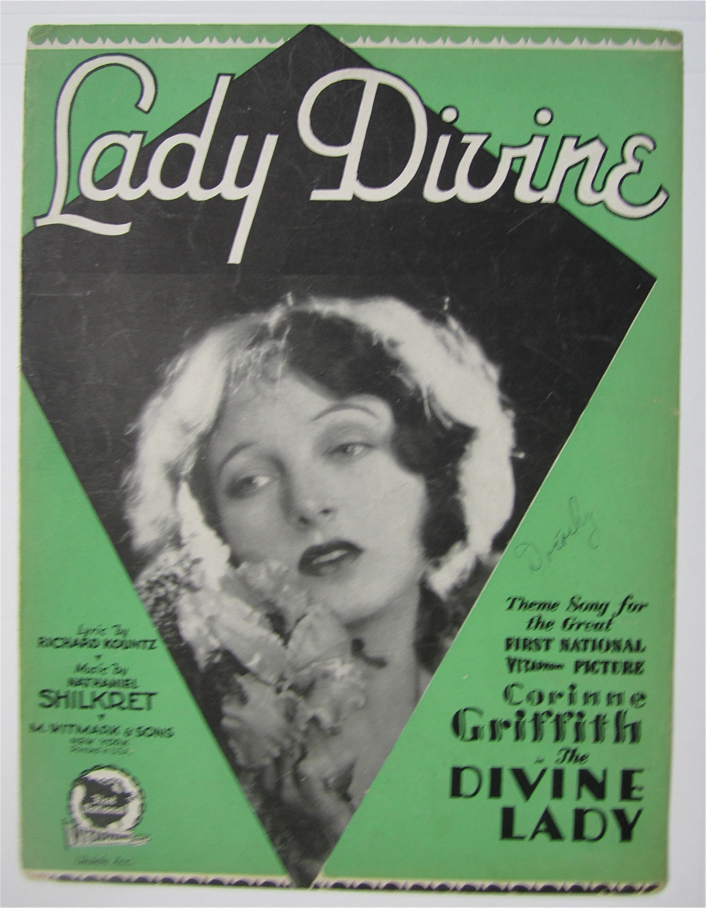 Sheet Music 1929 Lady Divine