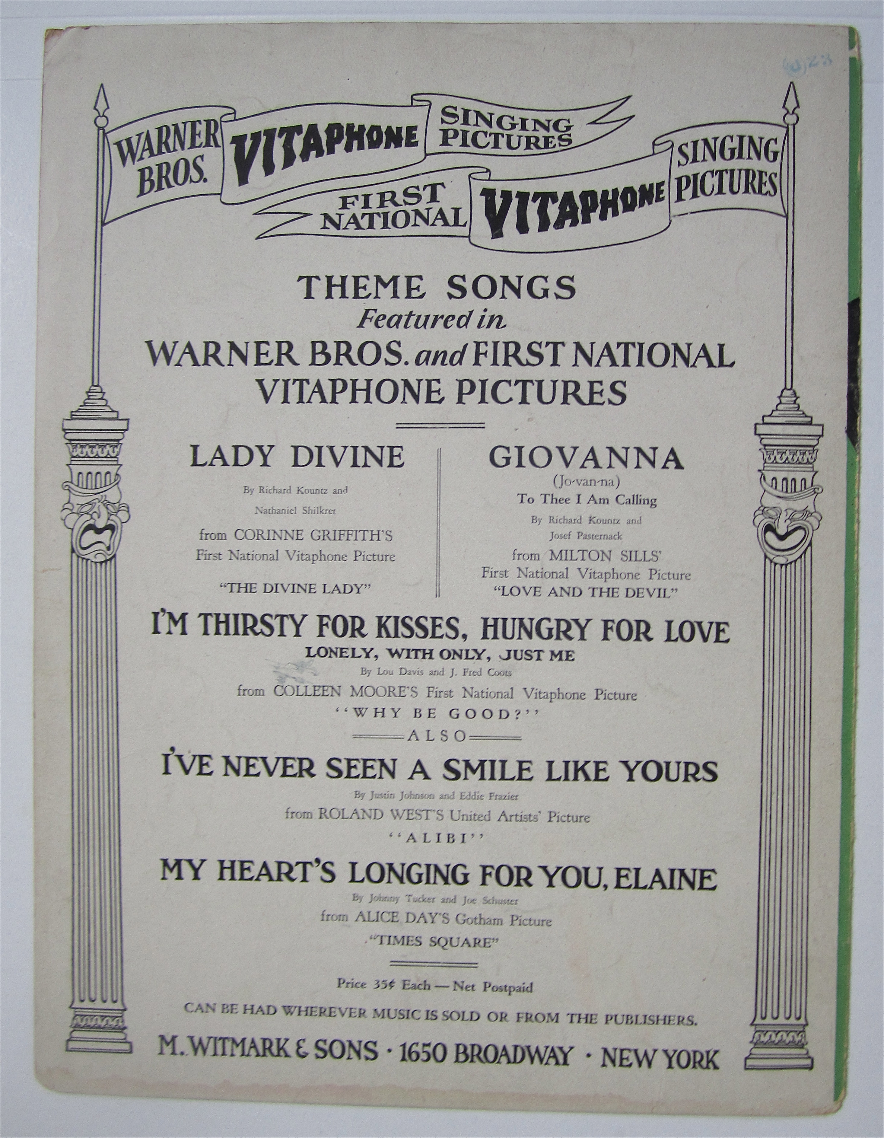 Sheet Music 1929 Lady Divine