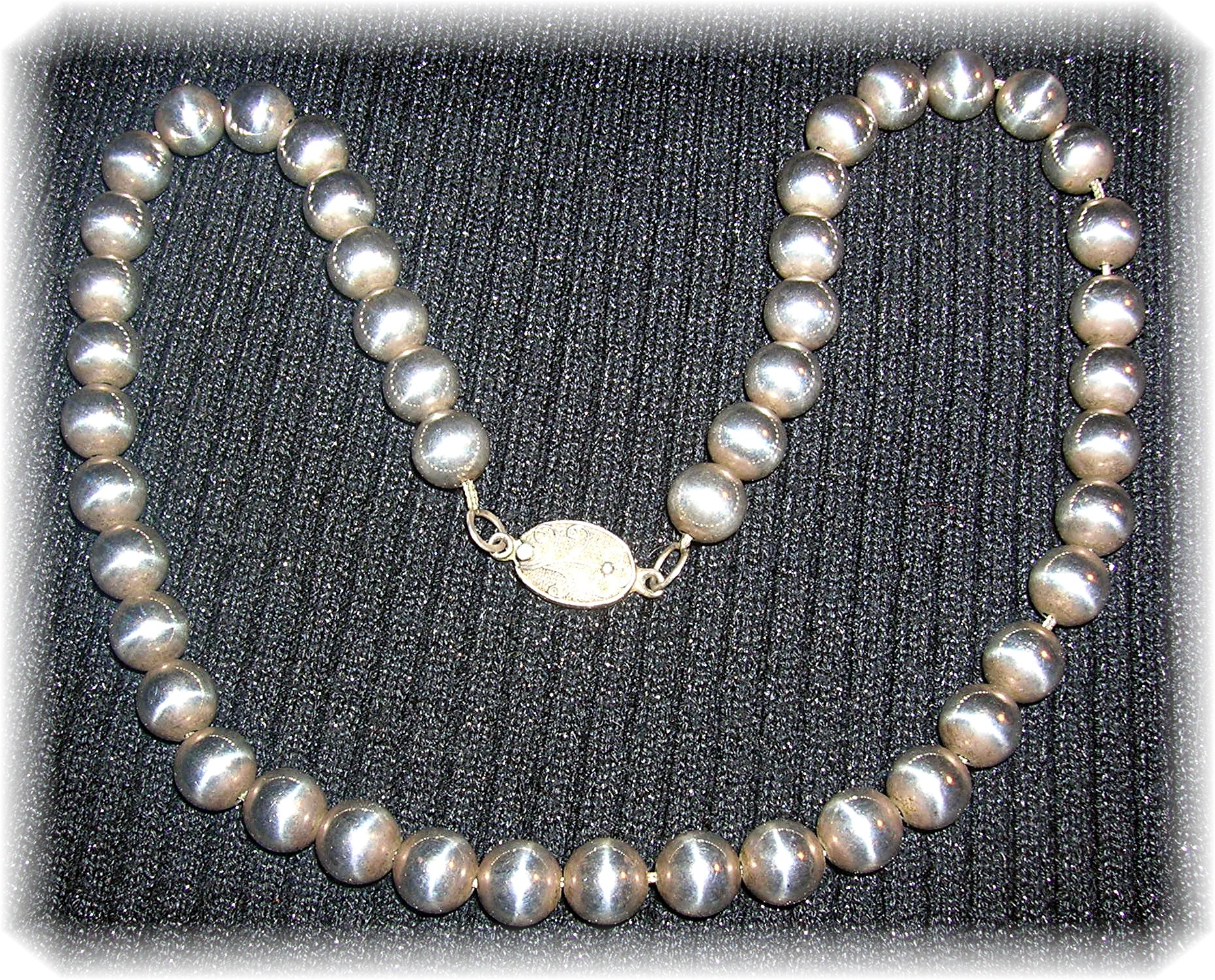 Necklace Sterling Silver 9mm Bead 18 Inch
