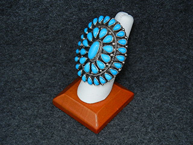 Navajo Sleeping Beauty Turquoise Sterling Silver Ring