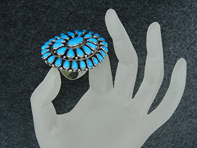 Navajo Sleeping Beauty Turquoise Sterling Silver Ring
