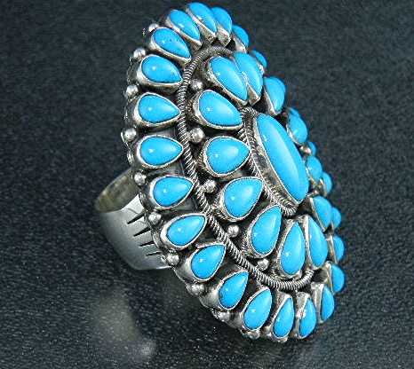 Navajo Sleeping Beauty Turquoise Sterling Silver Ring