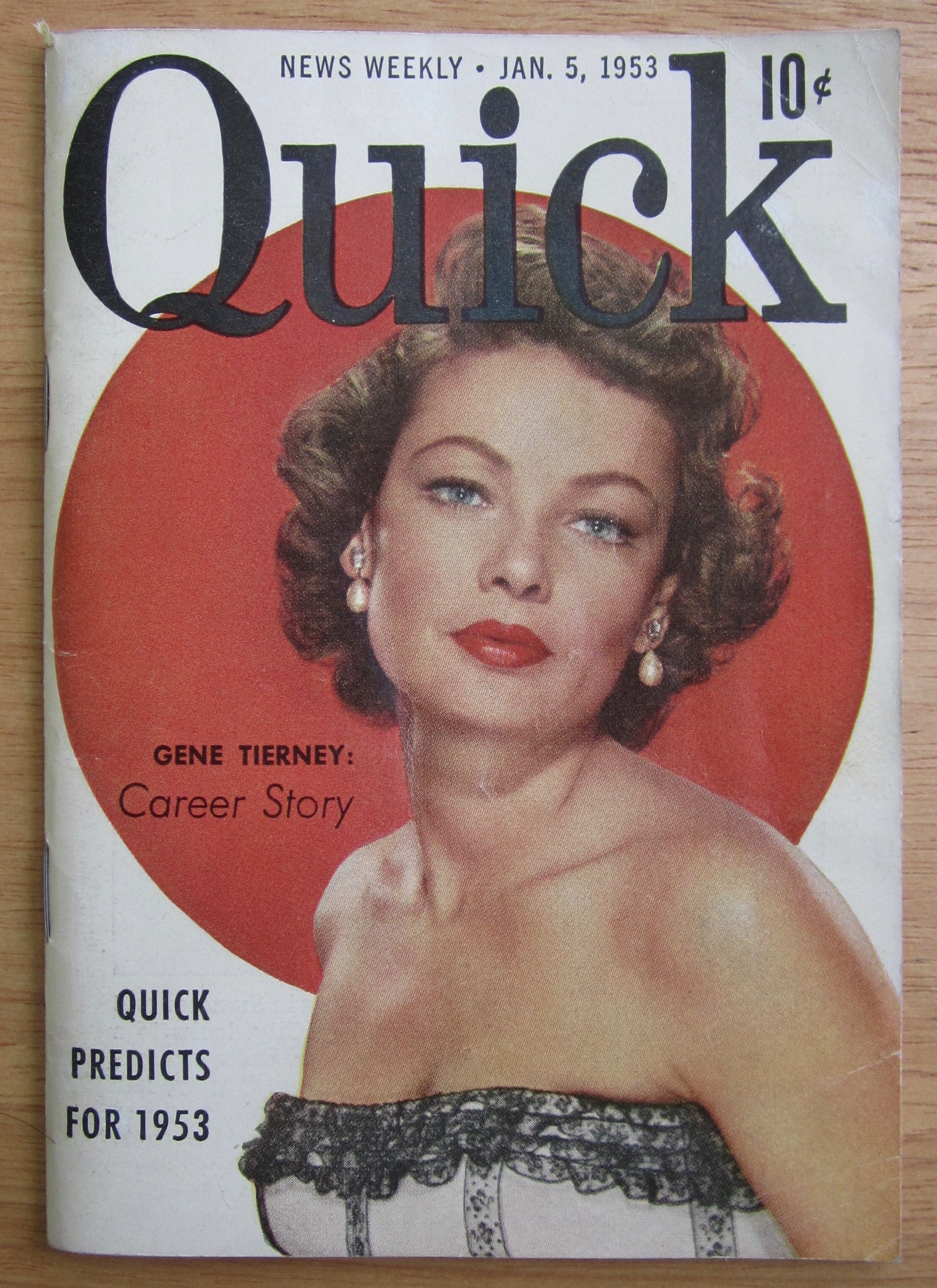 Quick Magazine January 5, 1953 Gene Tierney