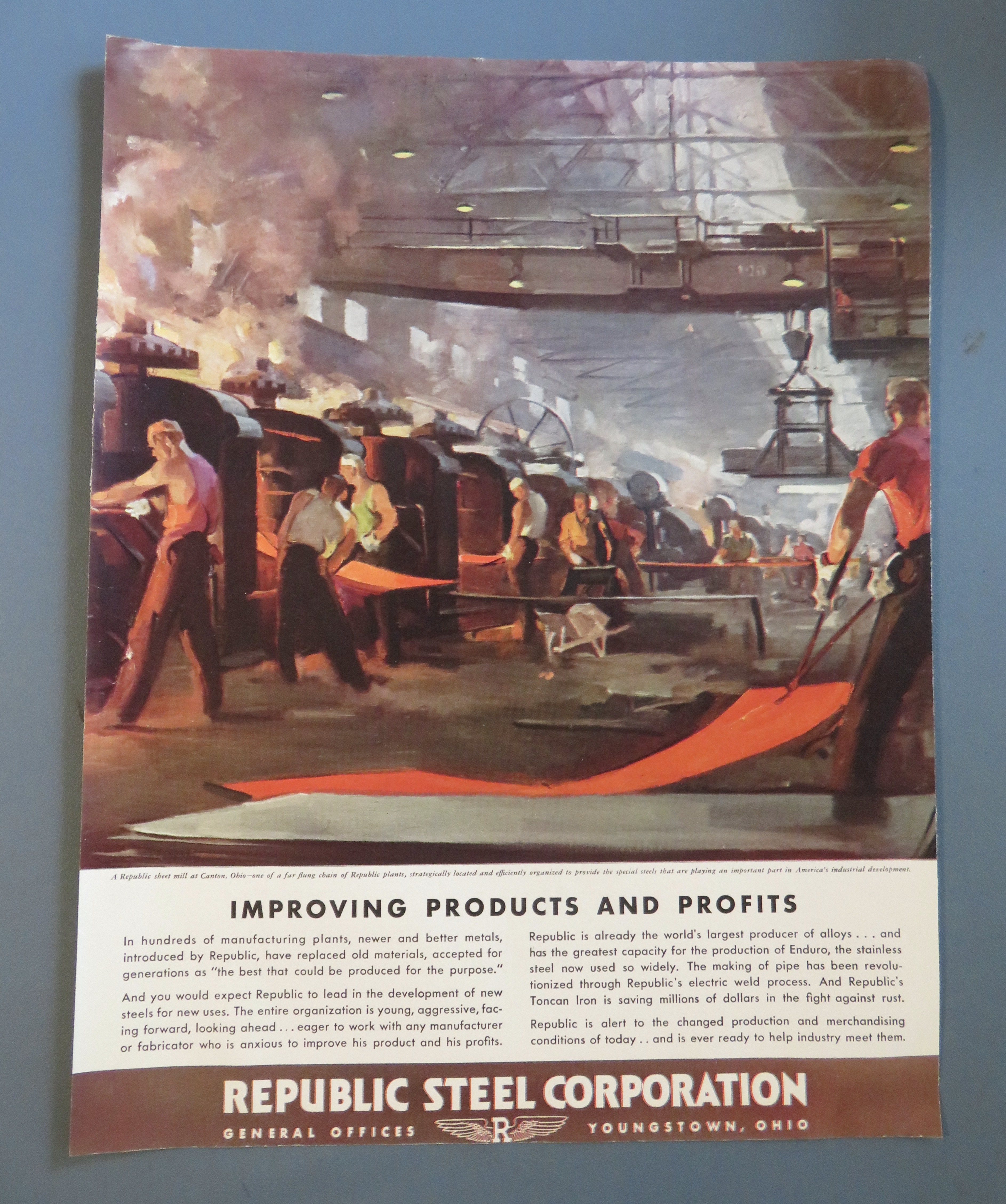 1933 Republic Steel Corporation with Sheet Mill In Ohio