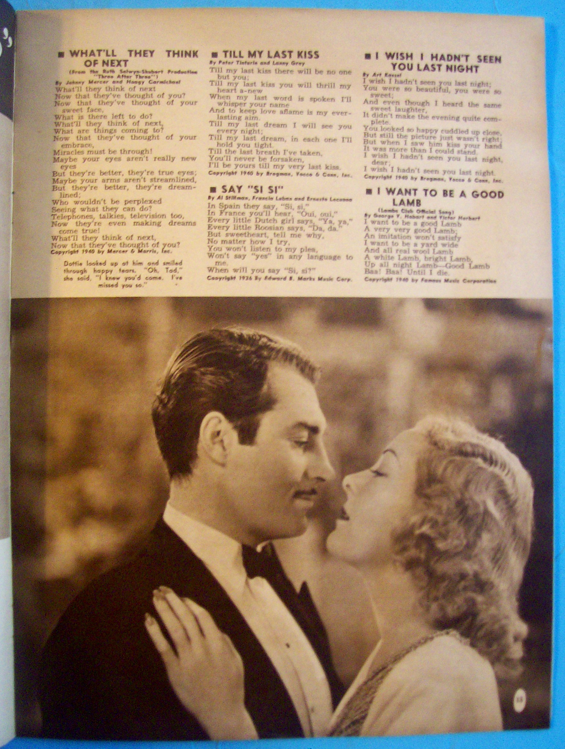 Song Hits July 1940 Alice Faye