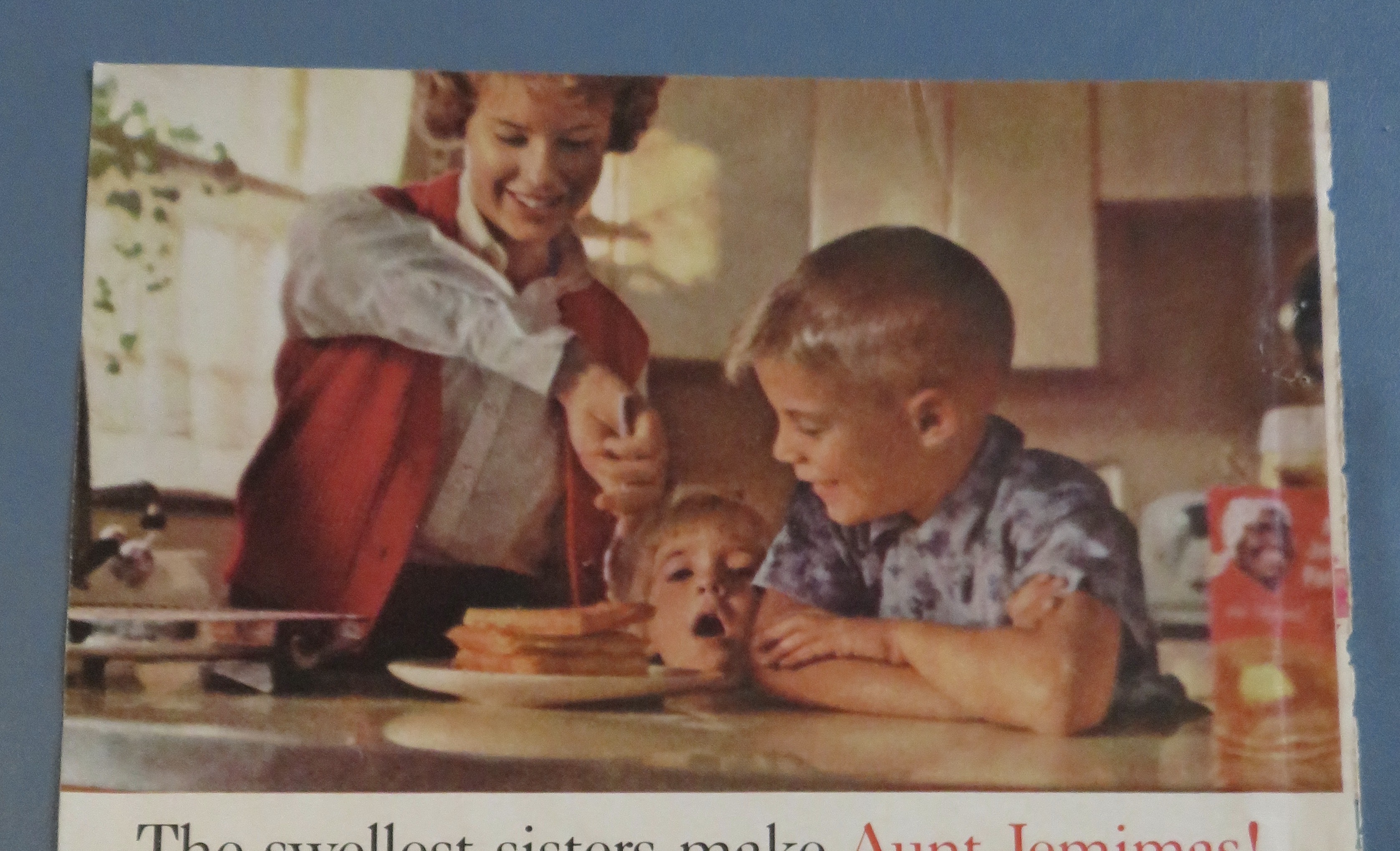 1963 Aunt Jemima Pancake Mix w/ Kids & Mom