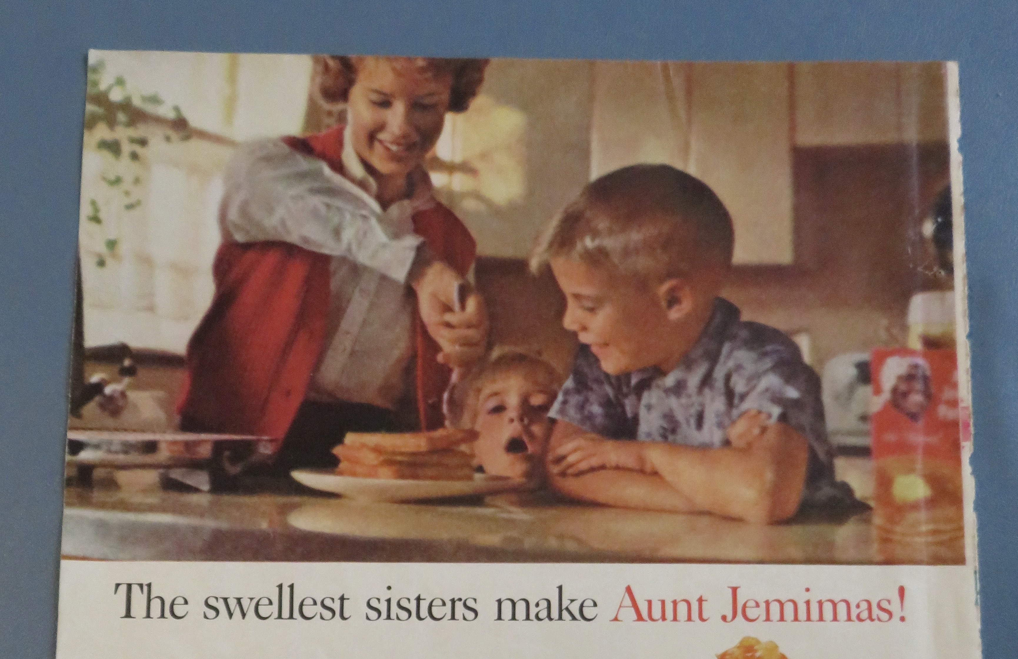 1963 Aunt Jemima Pancake Mix w/ Kids & Mom