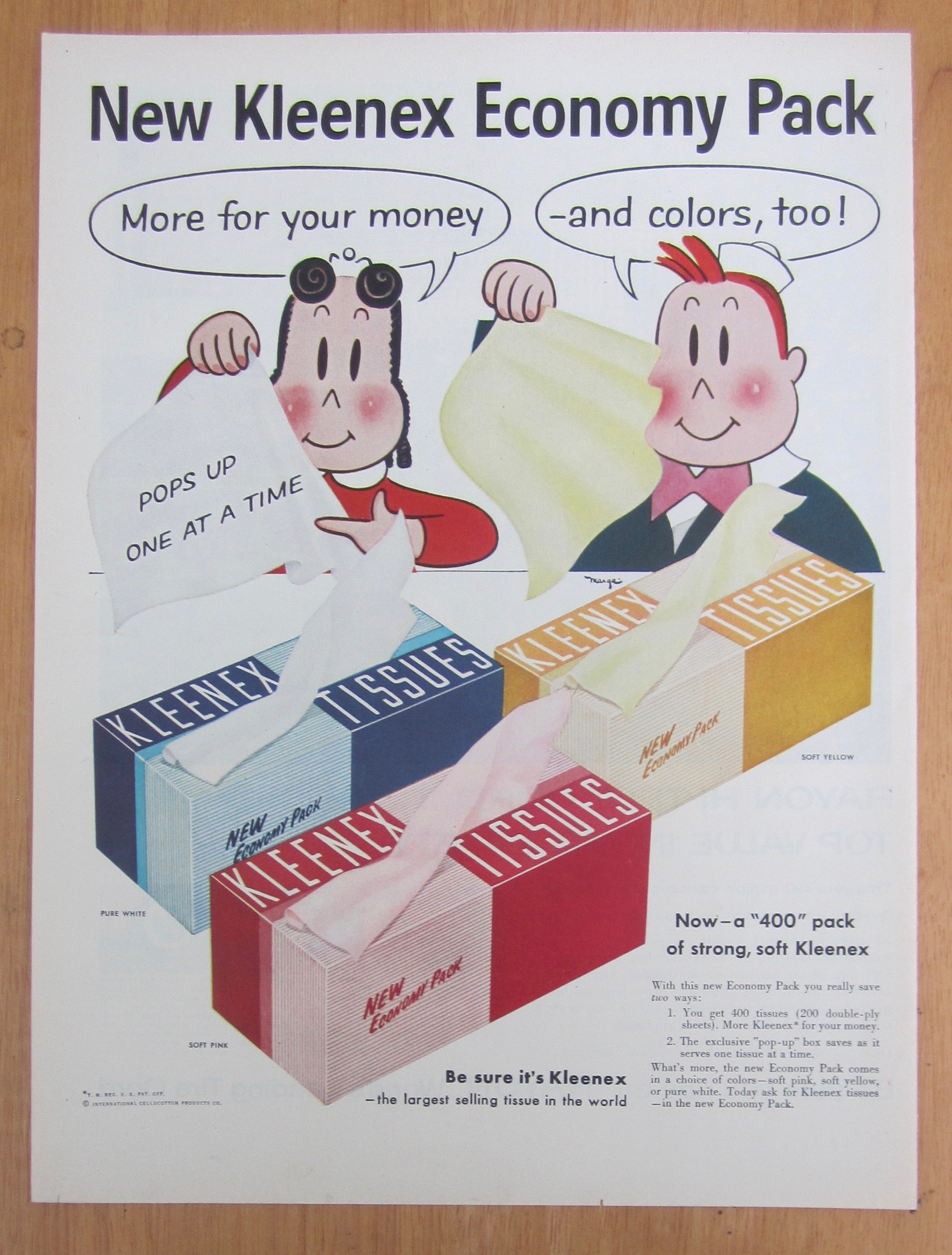1955 Kleenex Tissues with Little Lulu & Her Friend