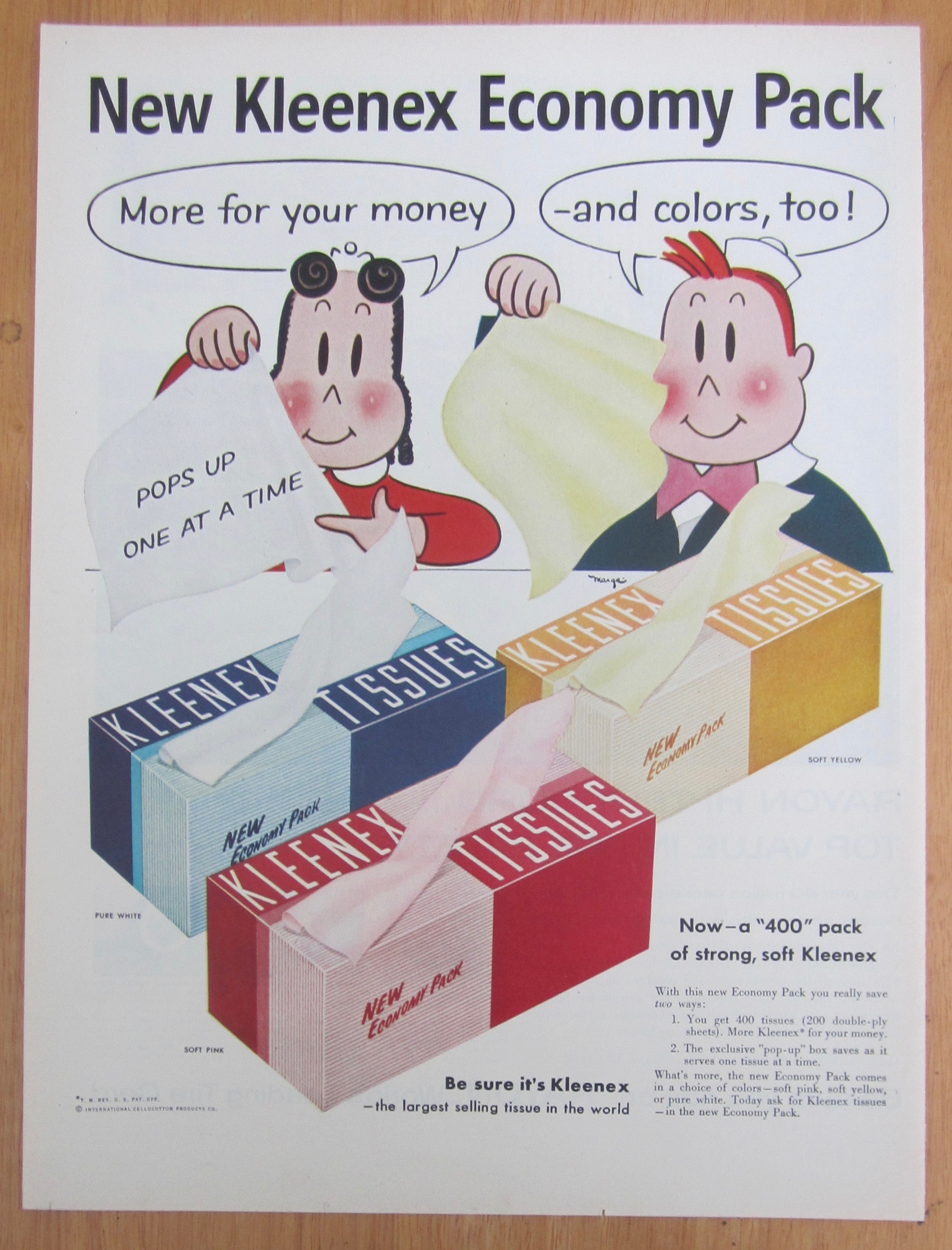 1955 Kleenex Tissues with Little Lulu & Her Friend