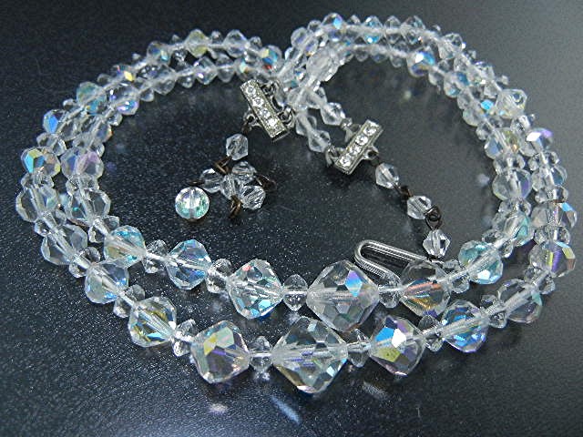 Borealis Crystal Rhinestone Double Strand Necklace