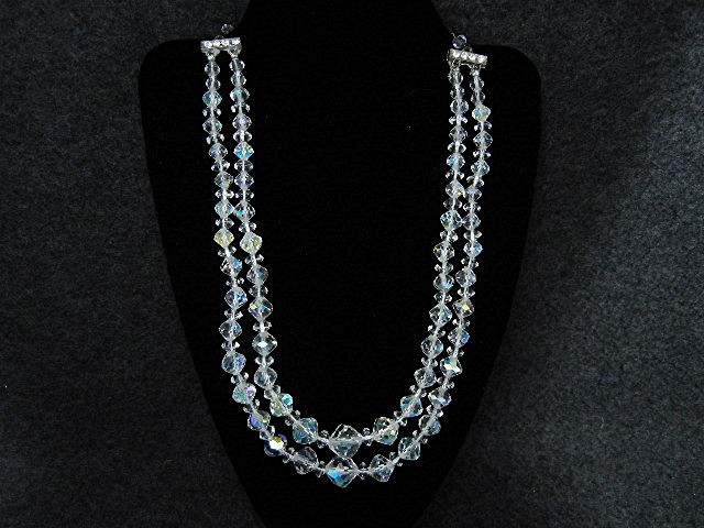 Borealis Crystal Rhinestone Double Strand Necklace