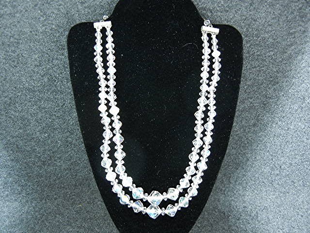 Borealis Crystal Rhinestone Double Strand Necklace