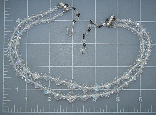 Borealis Crystal Rhinestone Double Strand Necklace