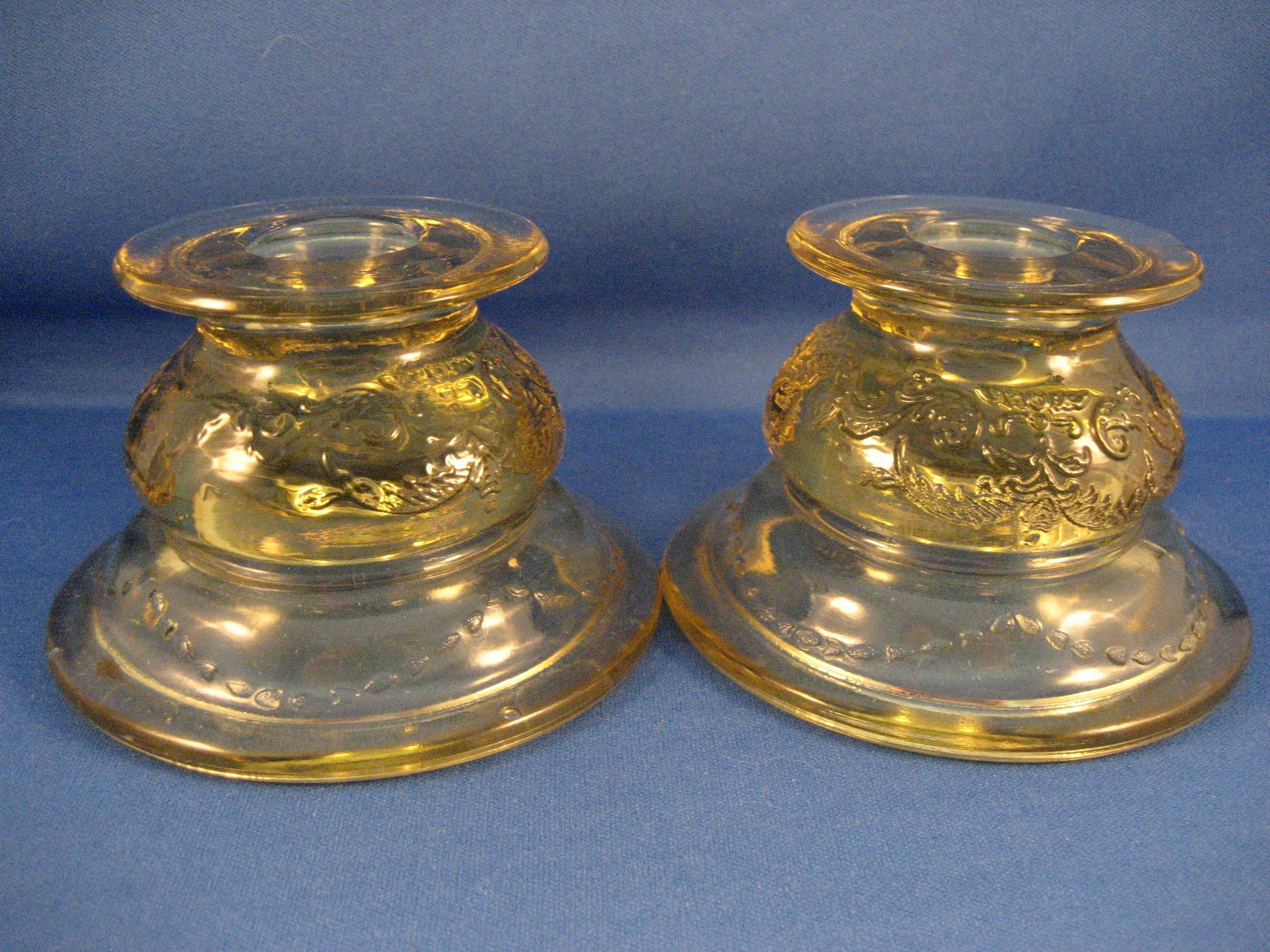 Depression Glass Candleholders