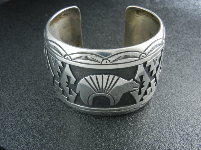 Tommy Singer Snr Sterling Silver Bear Bracelet 138 Gr
