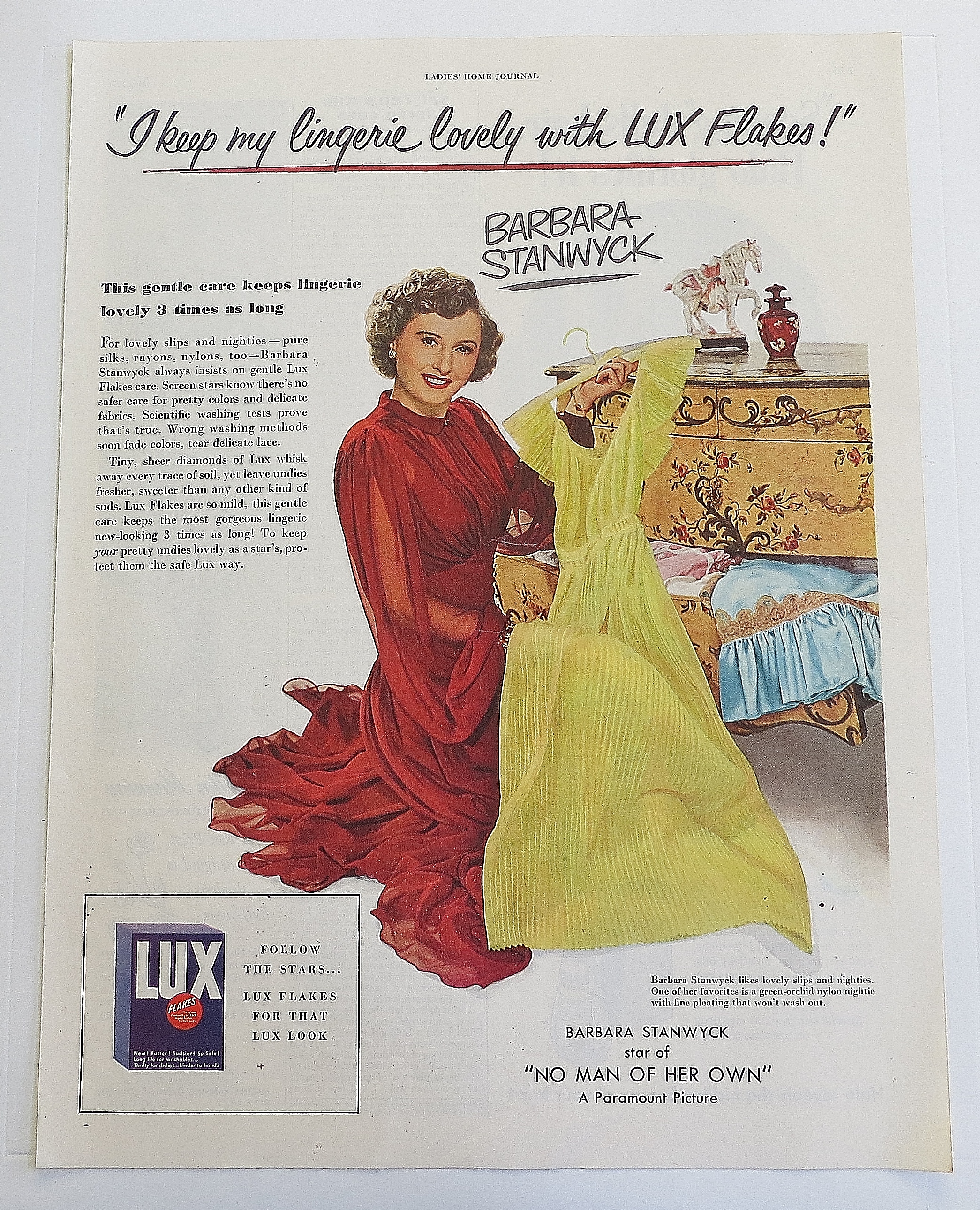 1950 Lux Flakes With Barbara Stanwyck