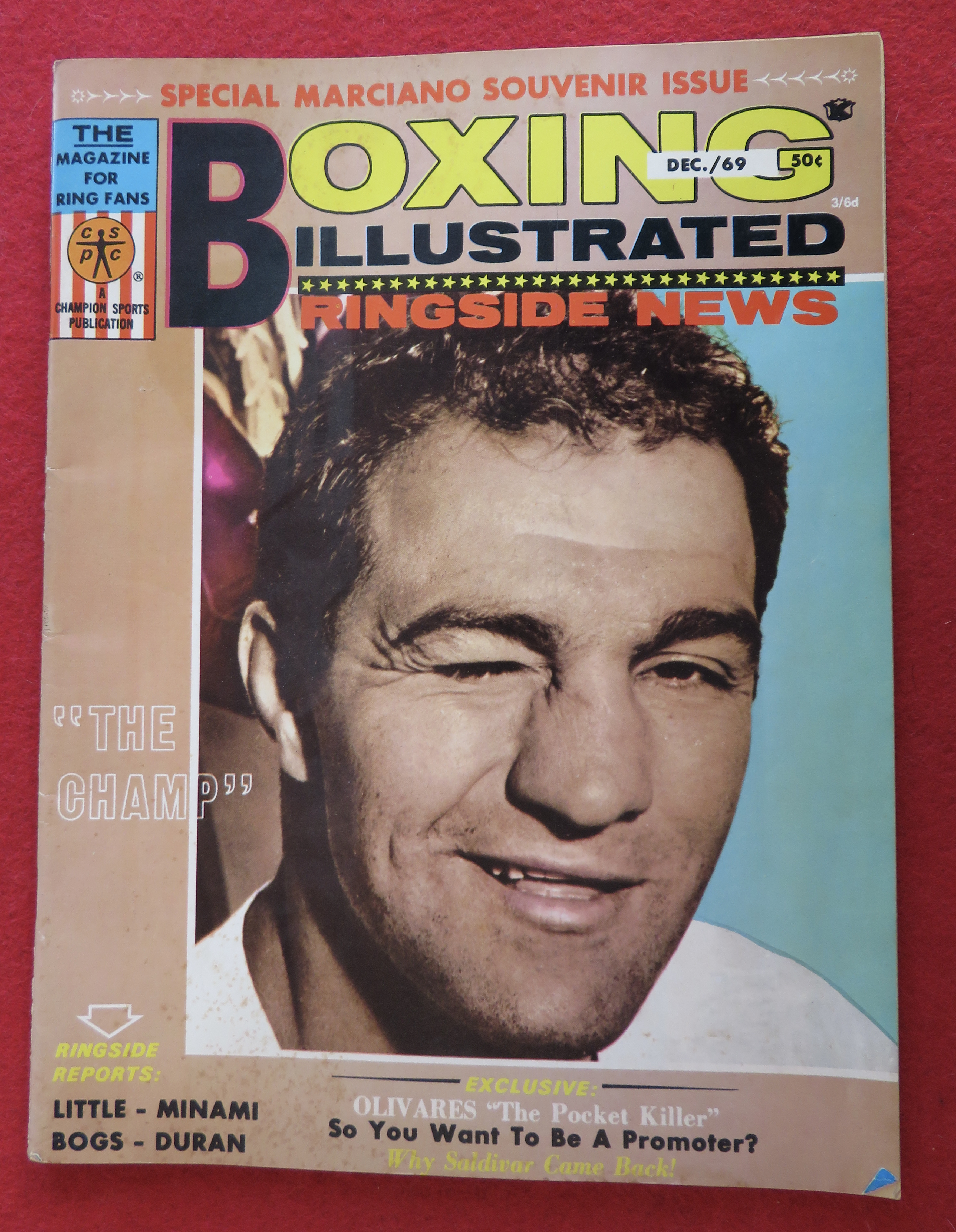 Boxing Illustrated Magazine December 1969 R Marciano
