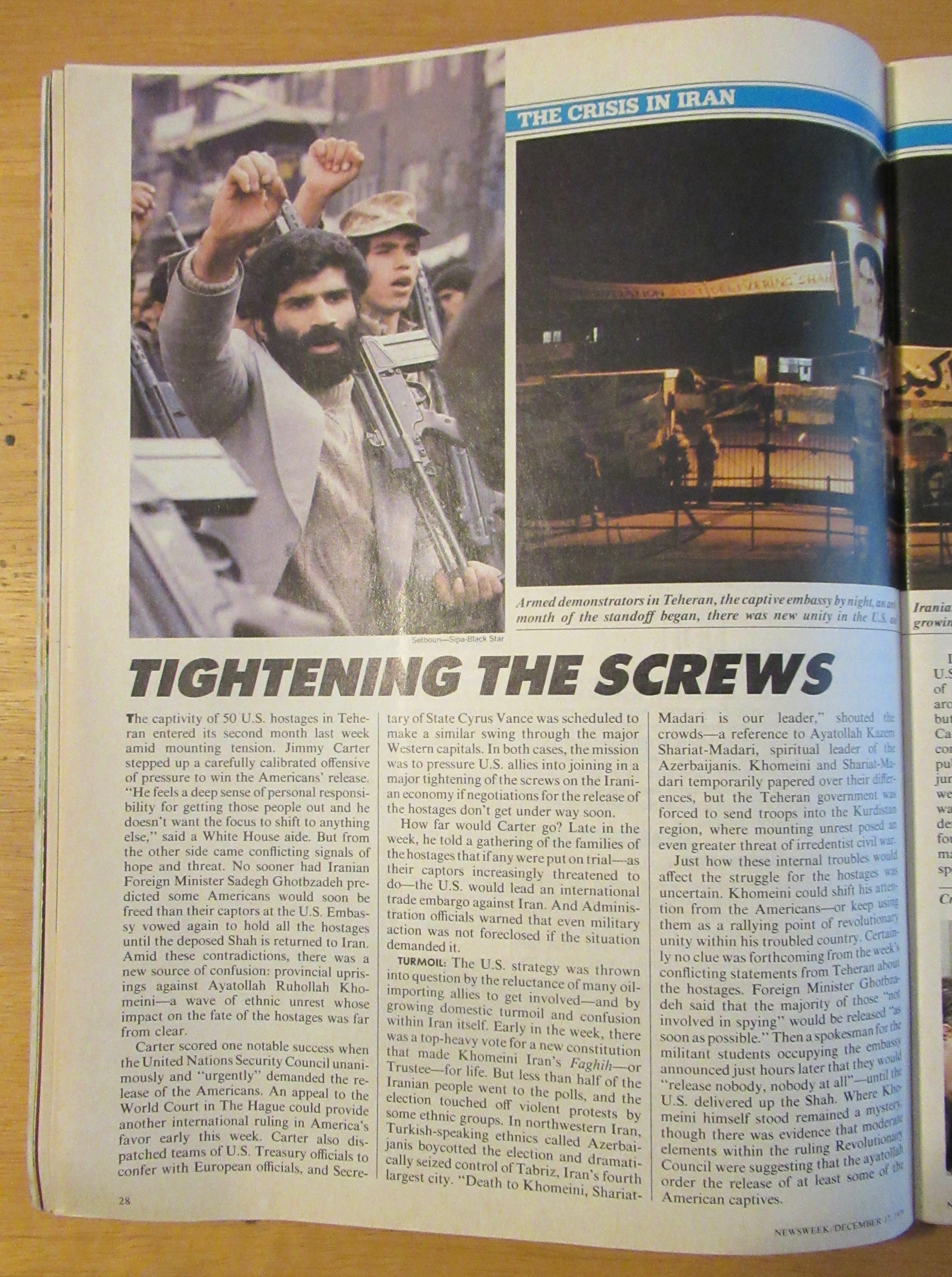 Newsweek Magazine-December 17, 1979-Tightening Screws