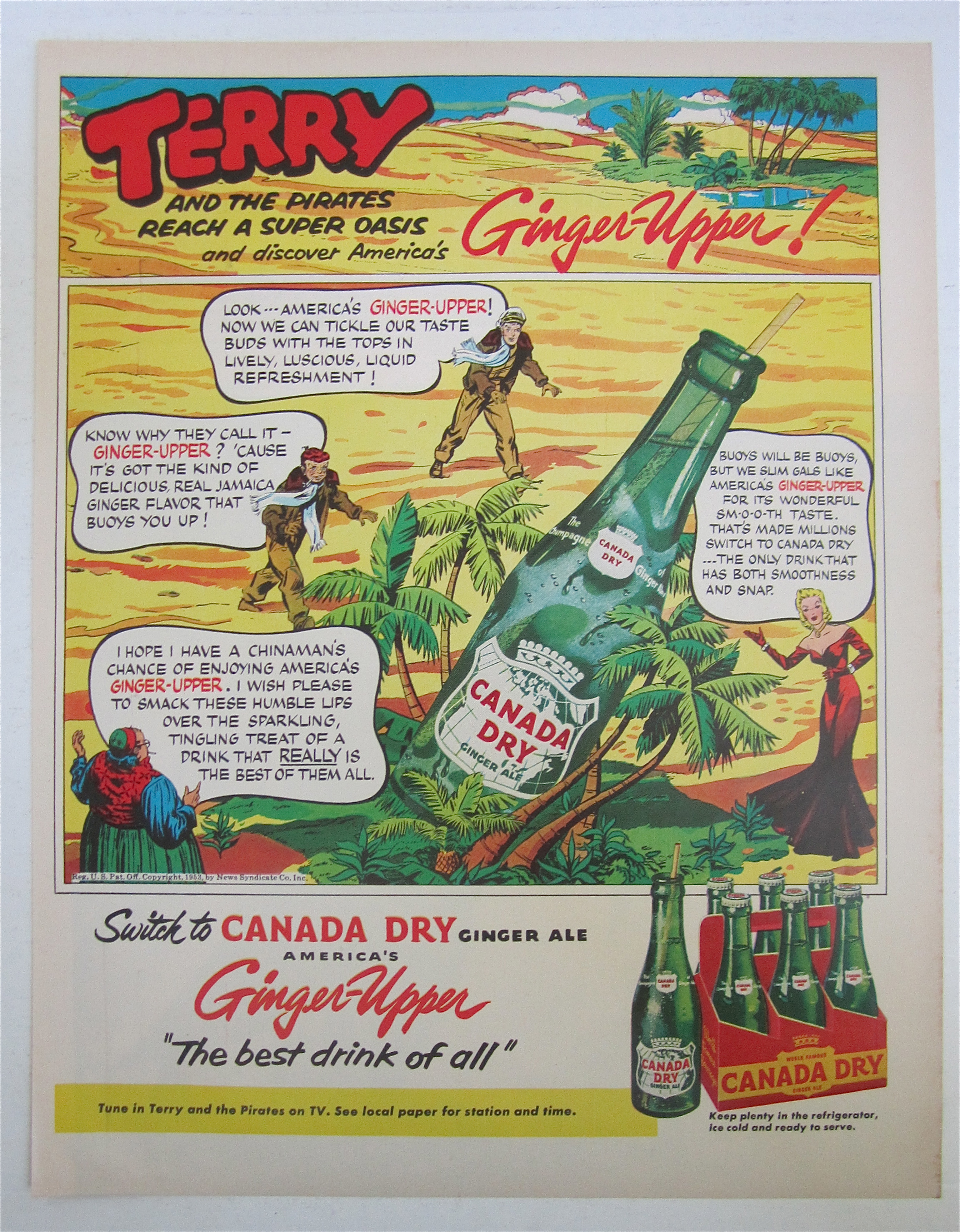 1953 Canada Dry Ginger Ale with Terry & The Pirates