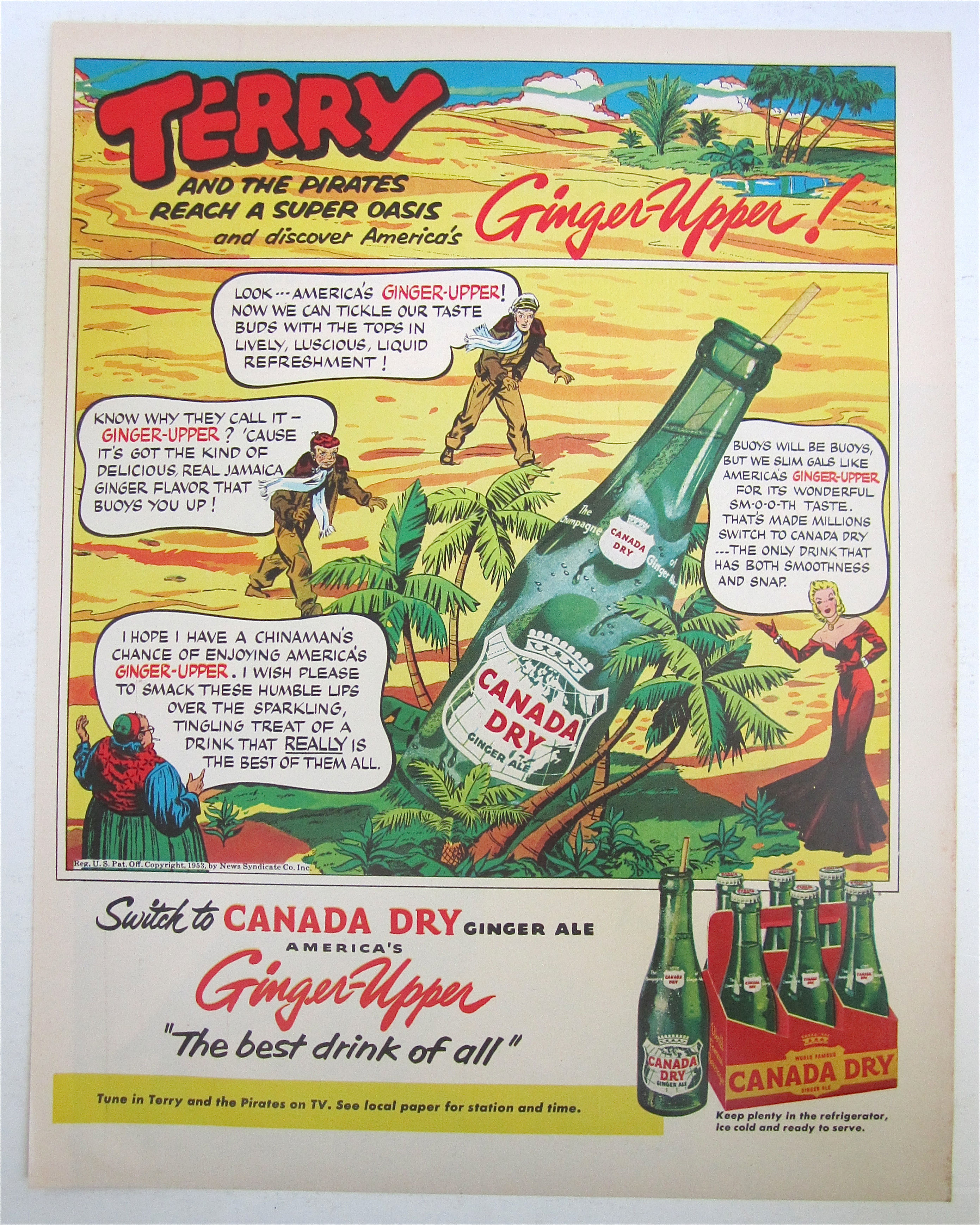 1953 Canada Dry Ginger Ale with Terry & The Pirates
