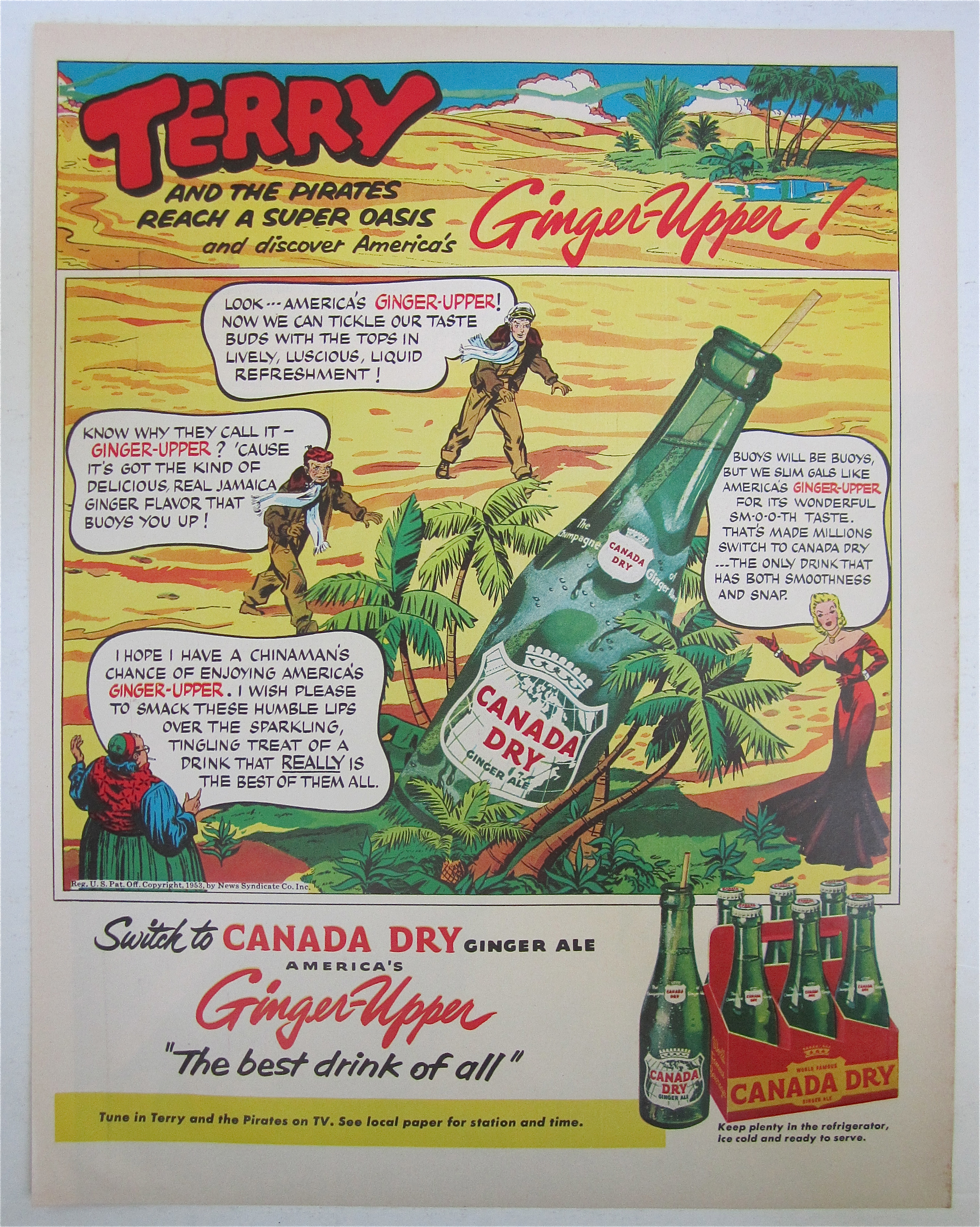 1953 Canada Dry Ginger Ale with Terry & The Pirates