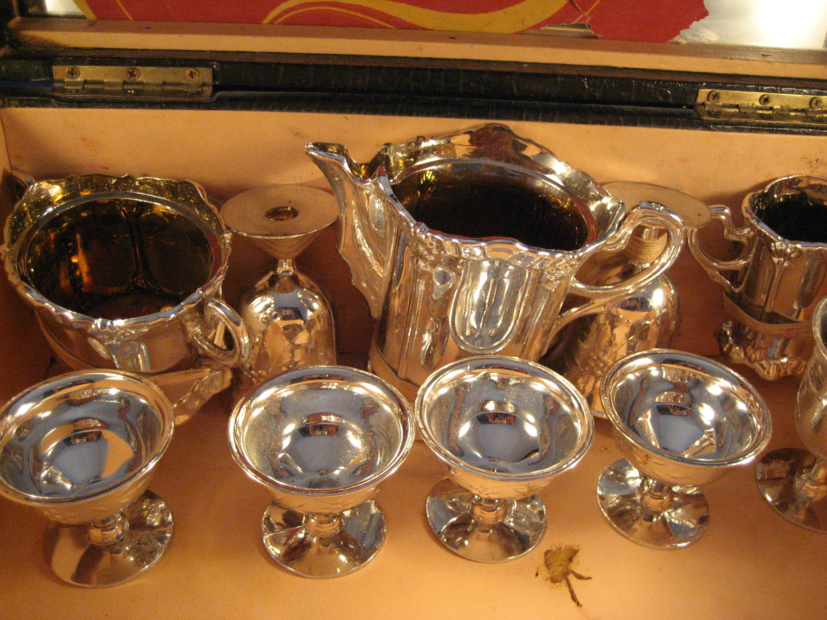 Child's Silver Set in a Du Barry Case