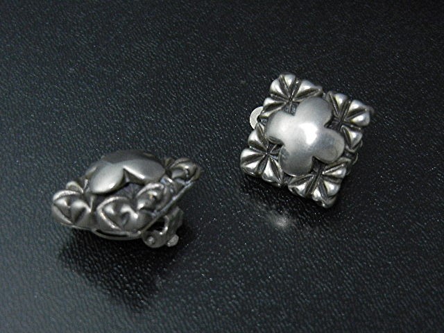 Sterling Silver Cross Clip Earrings Designer Carol Henr