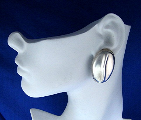Taxco Mexico Sterling Silver Swirl Clip Earrings