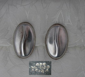 Taxco Mexico Sterling Silver Swirl Clip Earrings