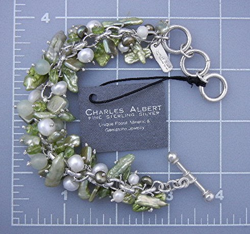 Charles Albert Peridot Sterling Silver Chachki Bracelet