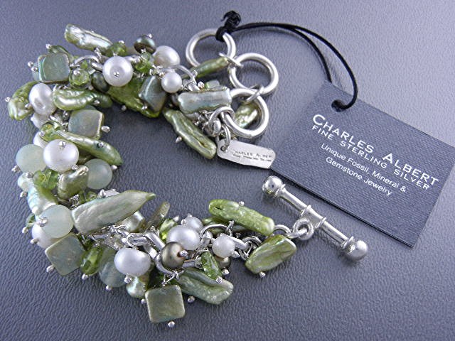 Charles Albert Peridot Sterling Silver Chachki Bracelet