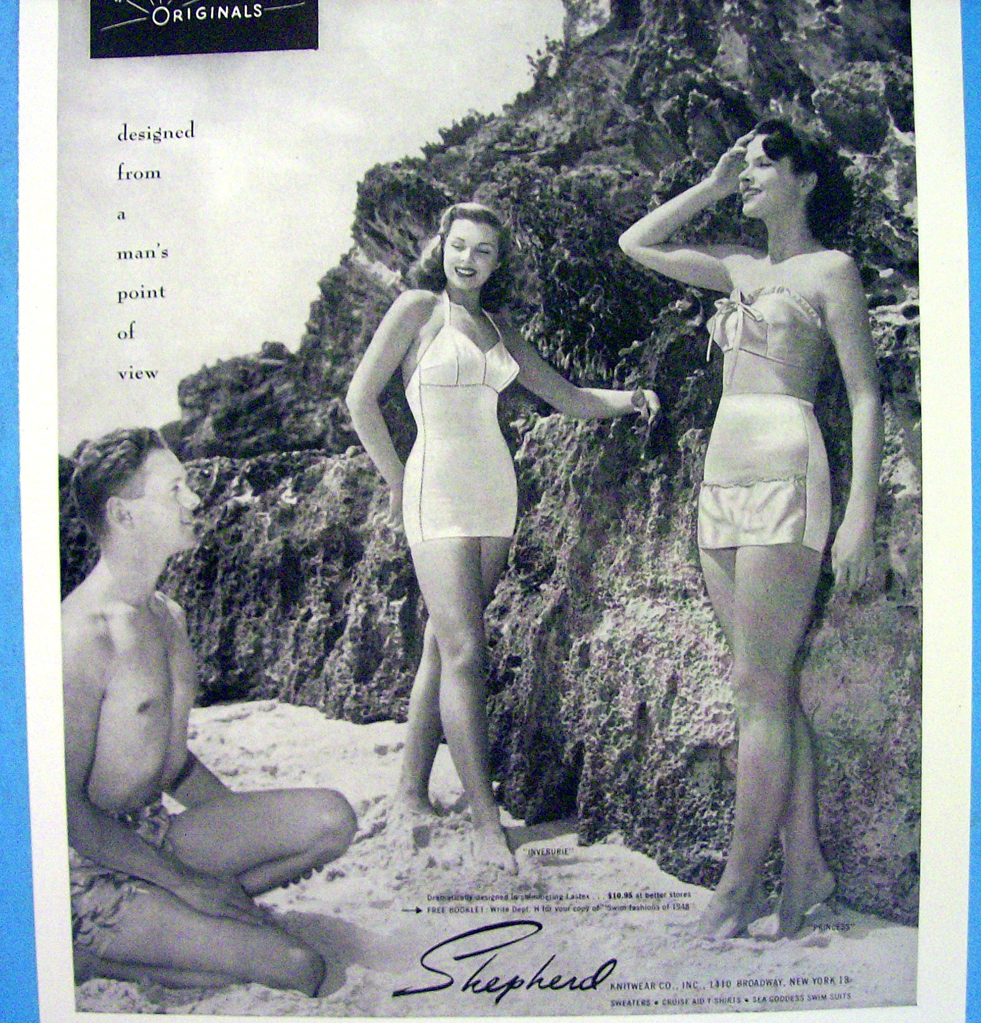 1948 Sea Goddess Suits with Women & Man Talking