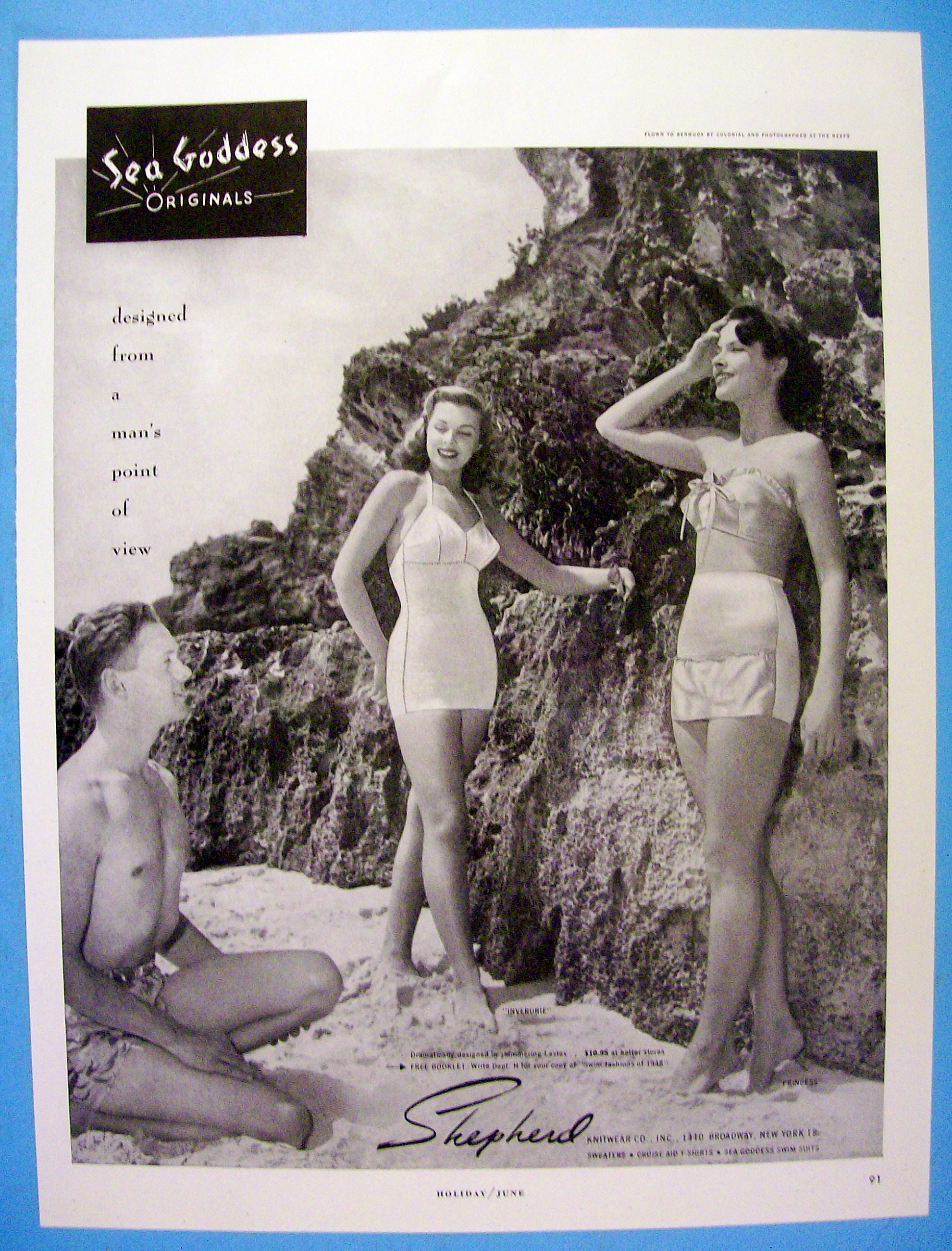 1948 Sea Goddess Suits with Women & Man Talking