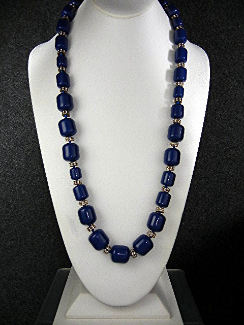 Crystal Thermoset Lapis Color J Crew Necklace