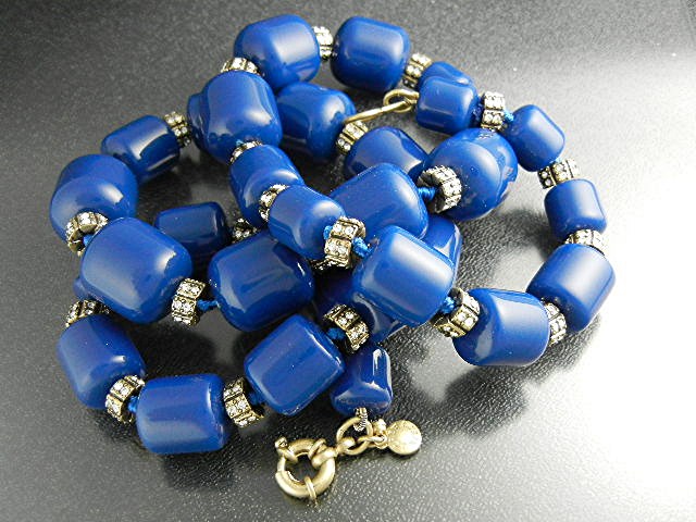 Crystal Thermoset Lapis Color J Crew Necklace