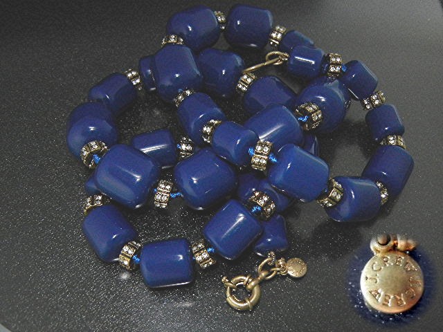 Crystal Thermoset Lapis Color J Crew Necklace