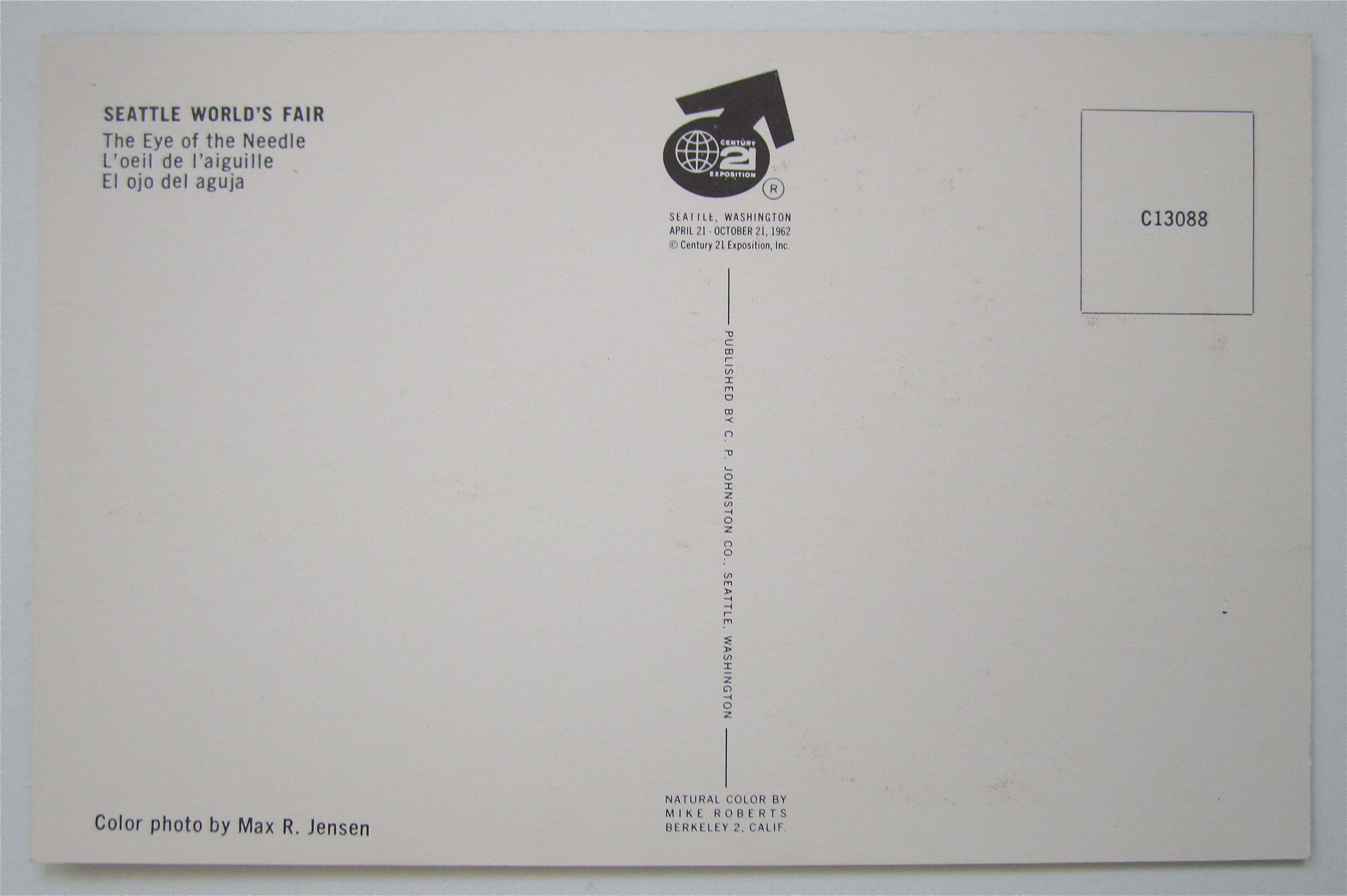 Eye of the Needle, Seattle World's Fair Postcard