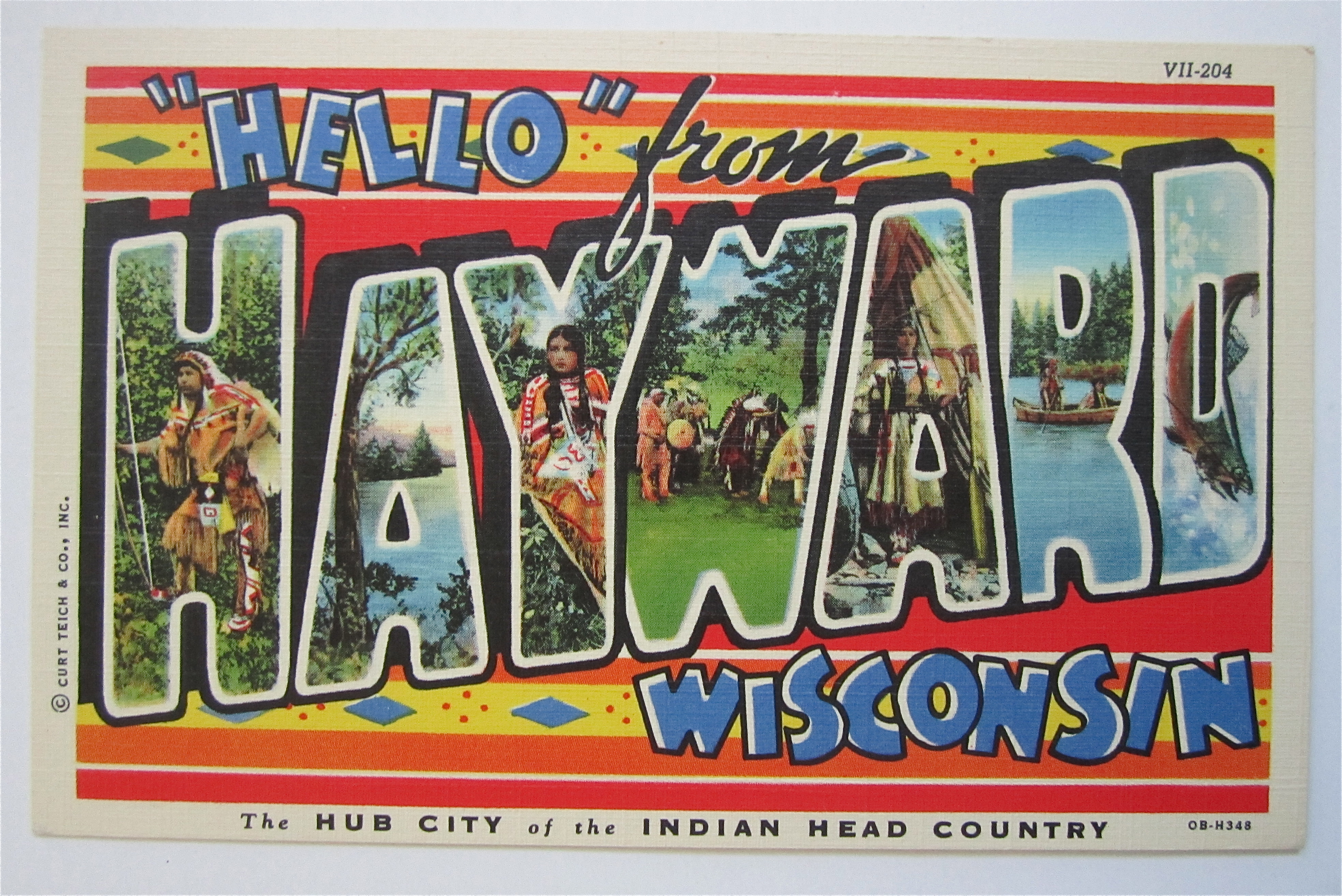 Hayward, Wisconsin (Indian Head Country) Postcard