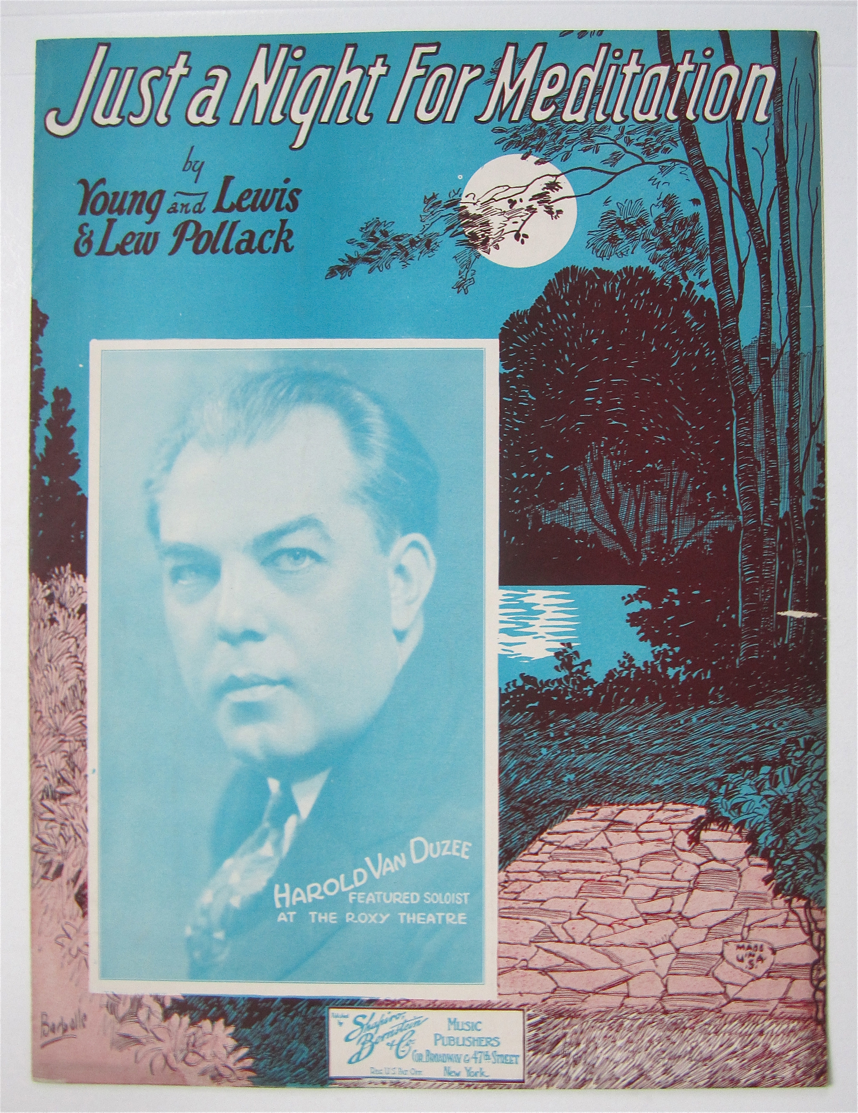 Sheet Music For 1928 Just A Night For Meditation