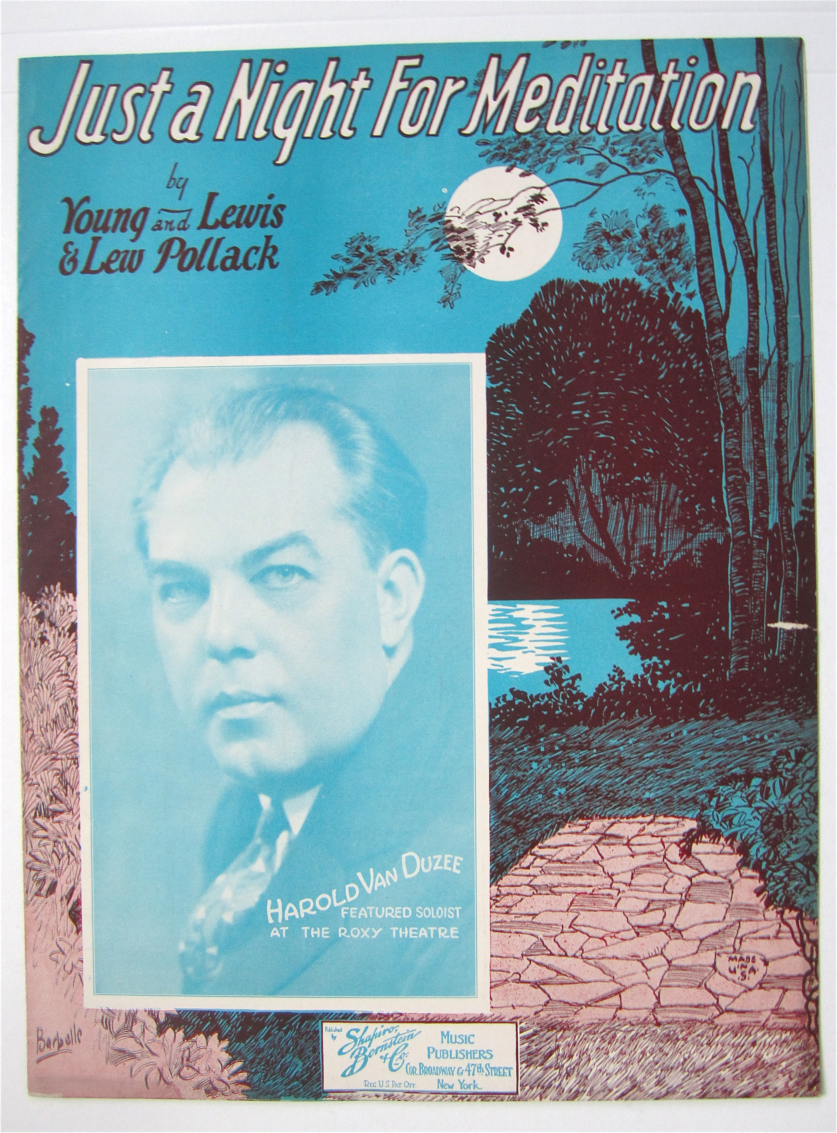 Sheet Music For 1928 Just A Night For Meditation