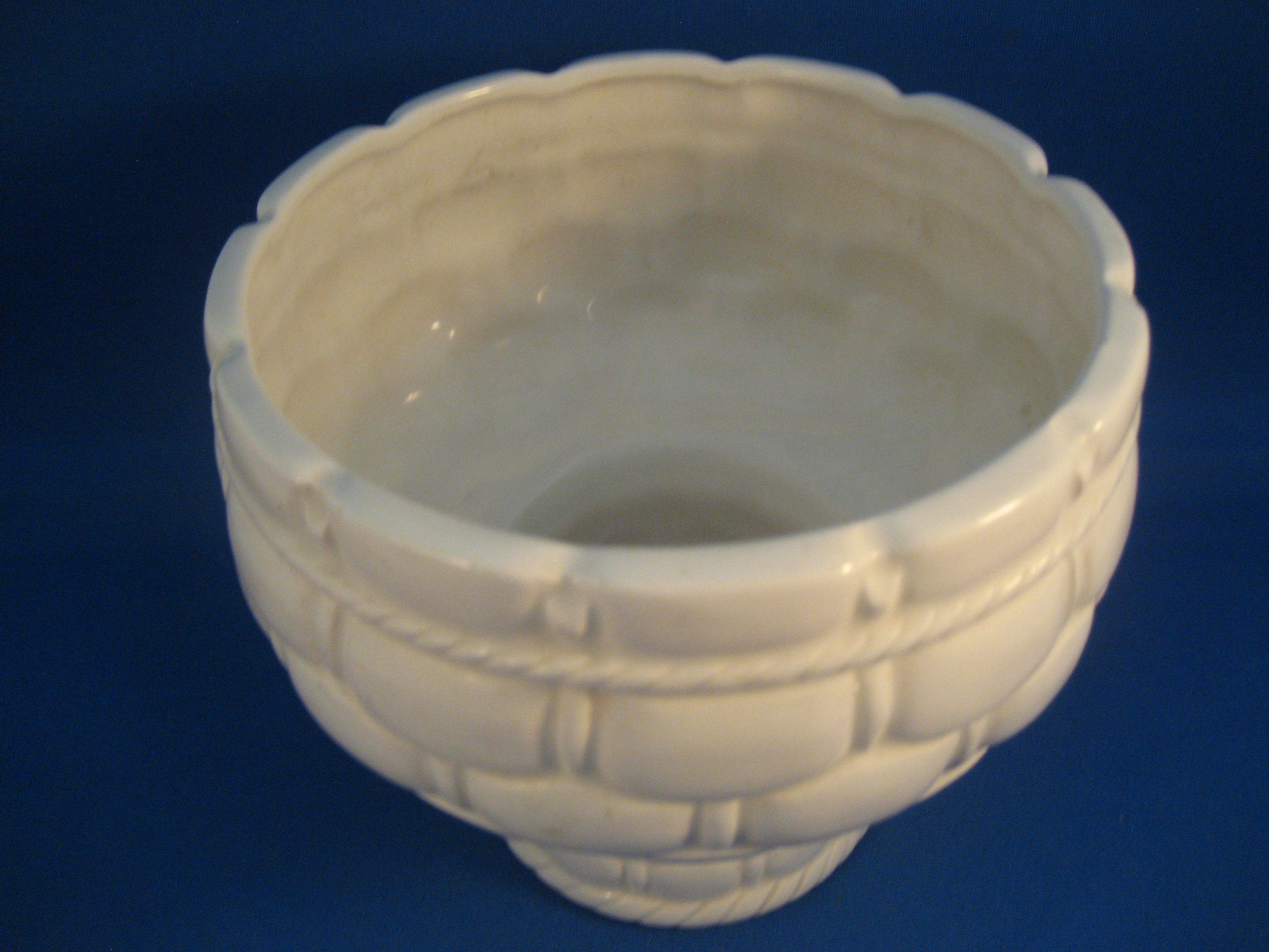 White Basket Looking Lefton Planter