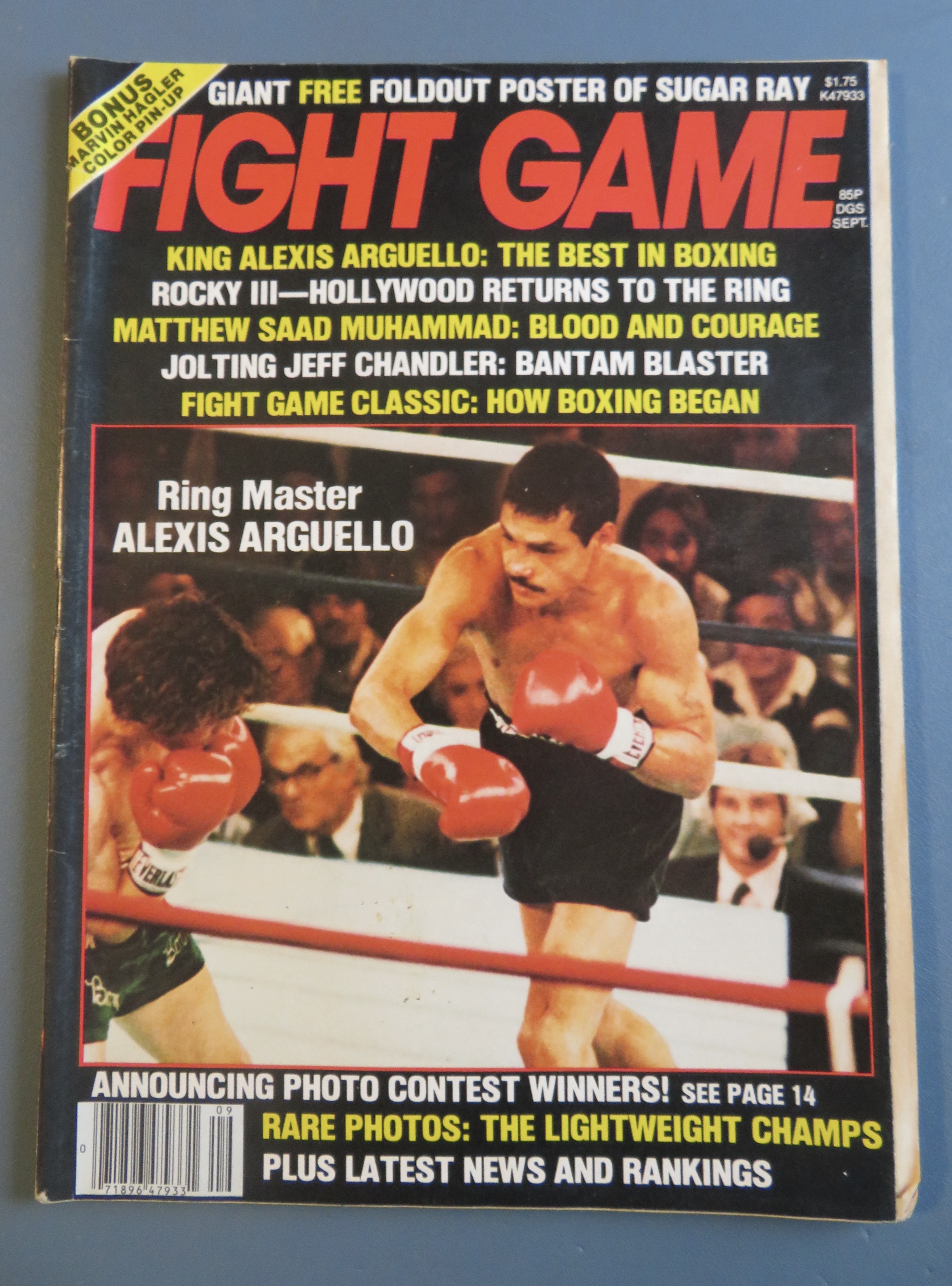 Fight Game Magazine September 1982 Alexis Arguello