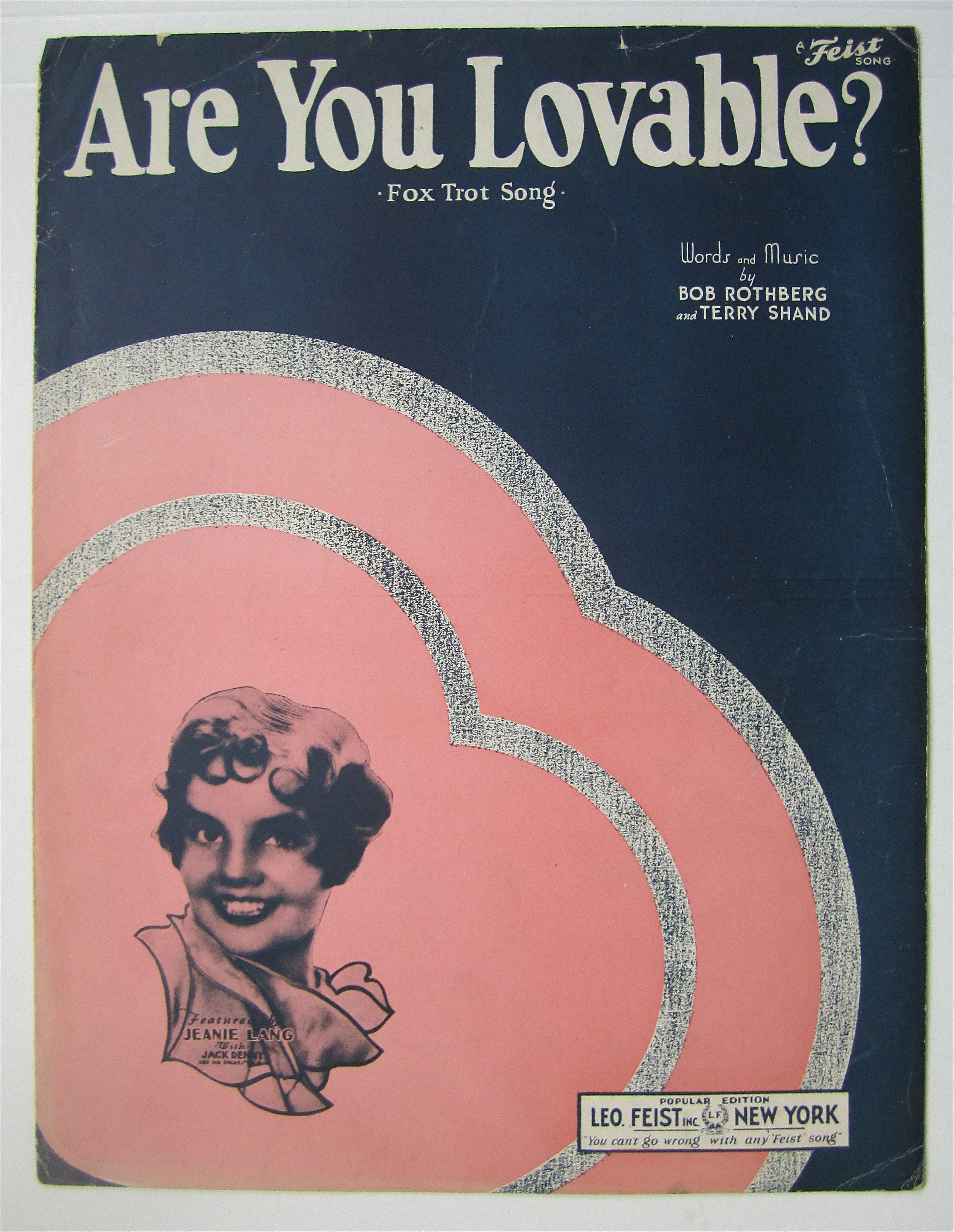 Sheet Music 1933 Are You Lovable?