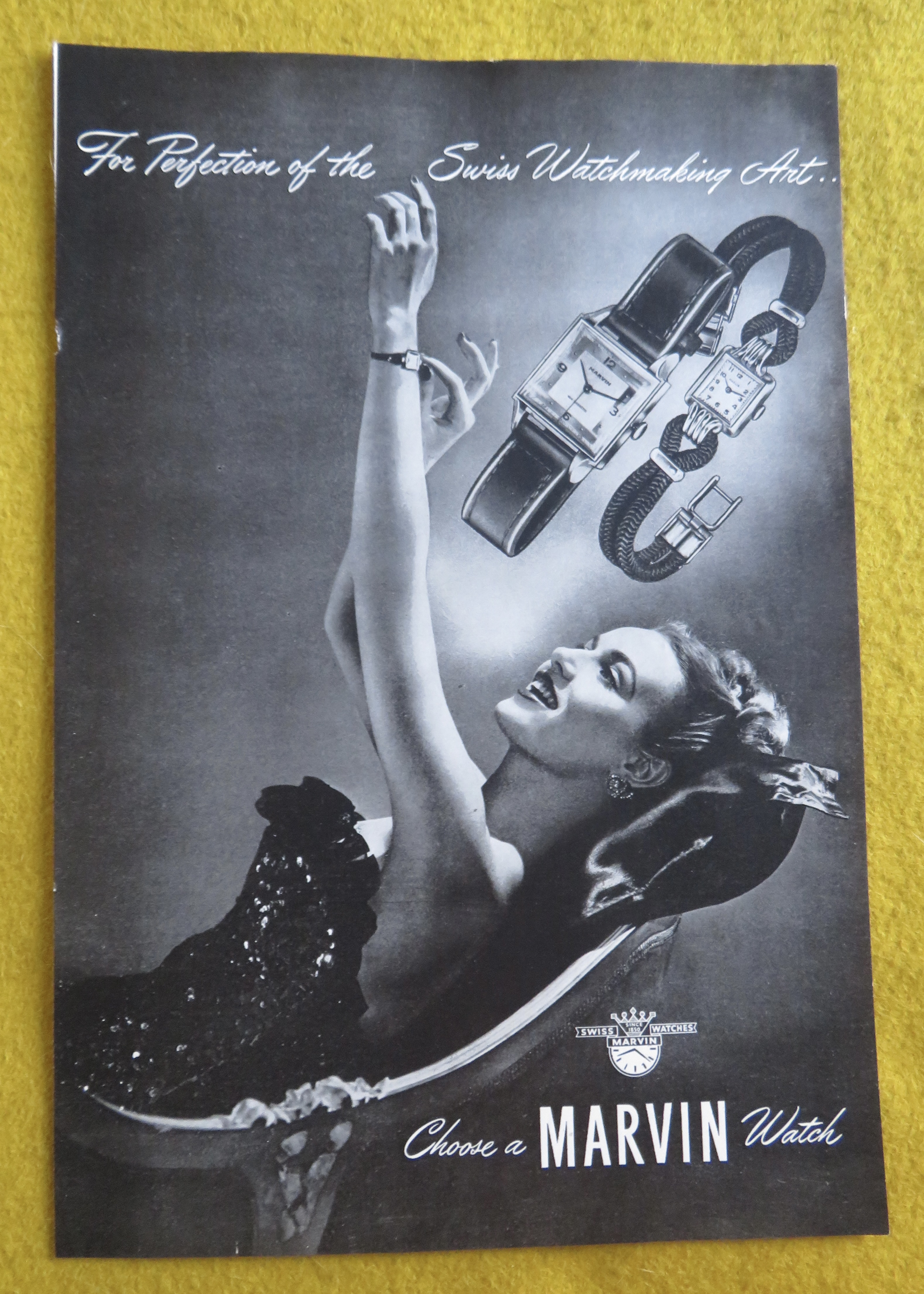 1946 Marvin Watch with Woman Looking At Her Watch