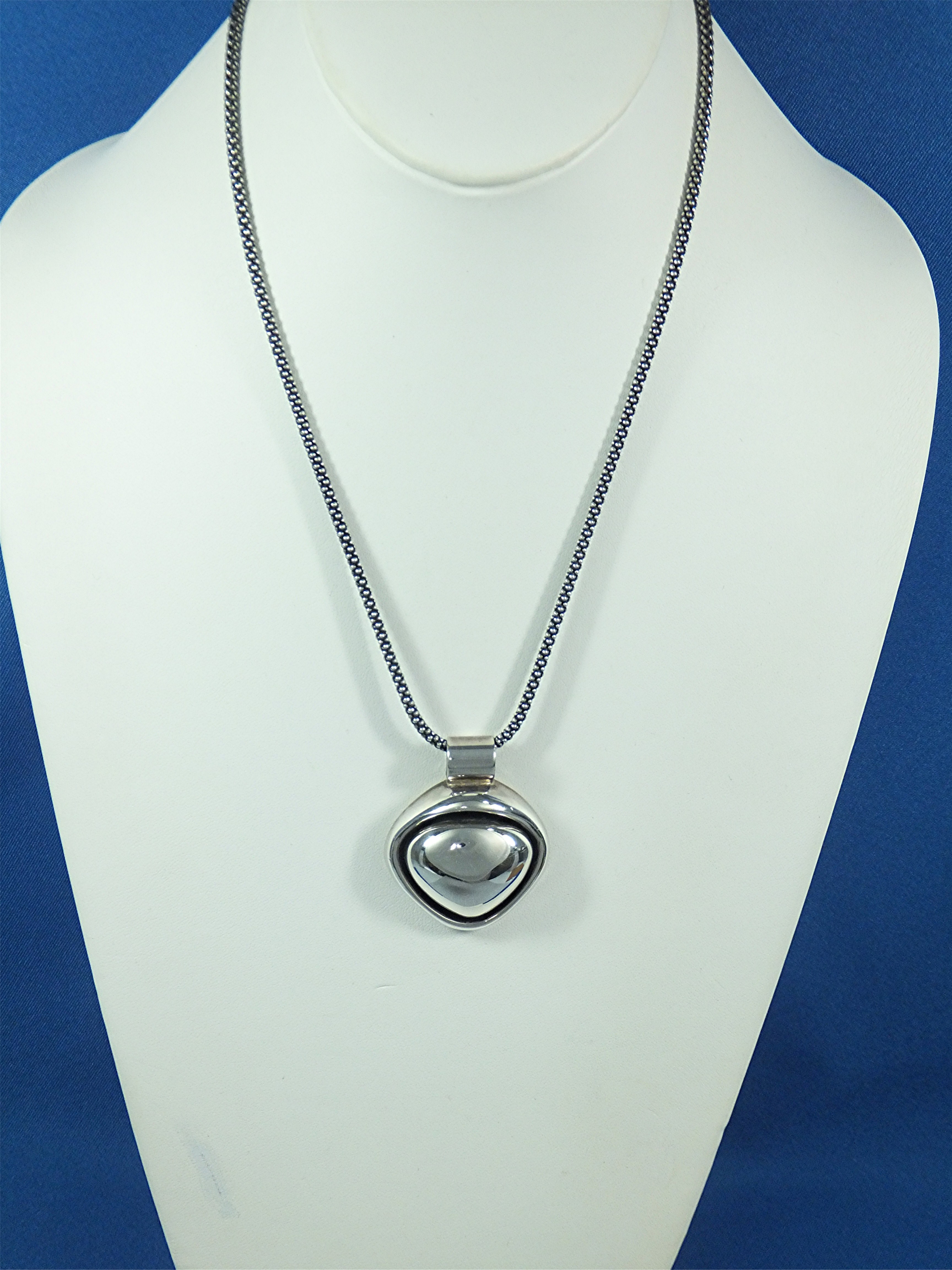 Necklace with Heart Sterling Silver Clip on Earrings